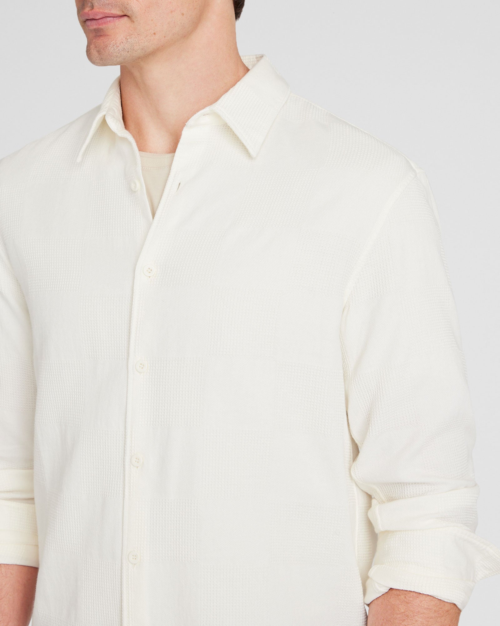 CLUB MONACO - Waffle Textured Shirt - Cream