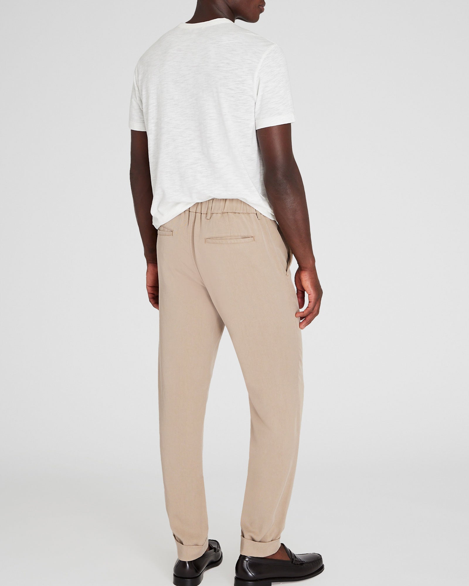 CLUB MONACO - Lyocell Elasticated Trouser - Stripe - Light Blue