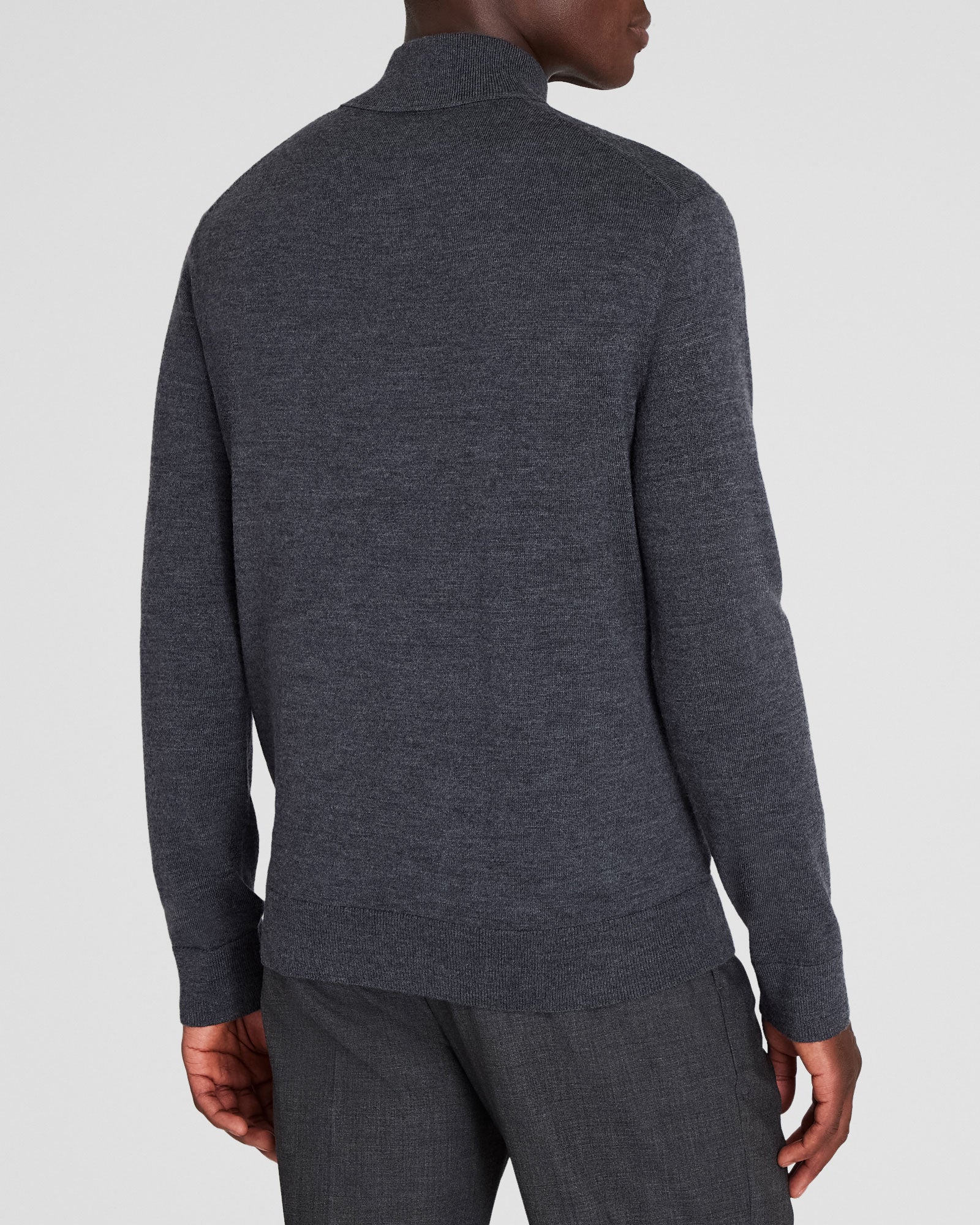 CLUB MONACO - Merino Quarter-Zip Sweater - Dark Charcoal