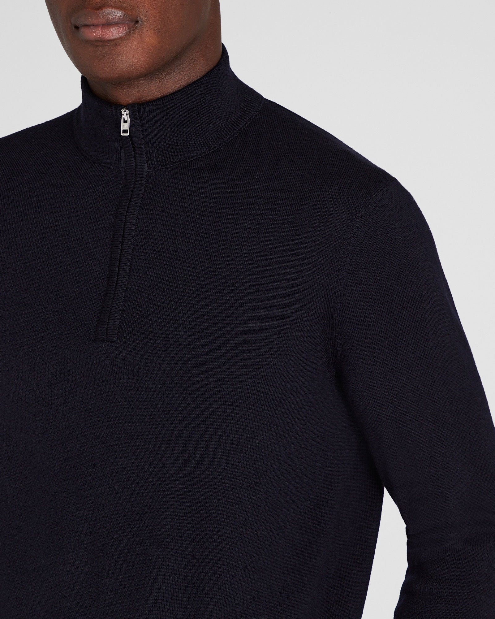 CLUB MONACO - Merino Quarter-Zip Sweater - Navy