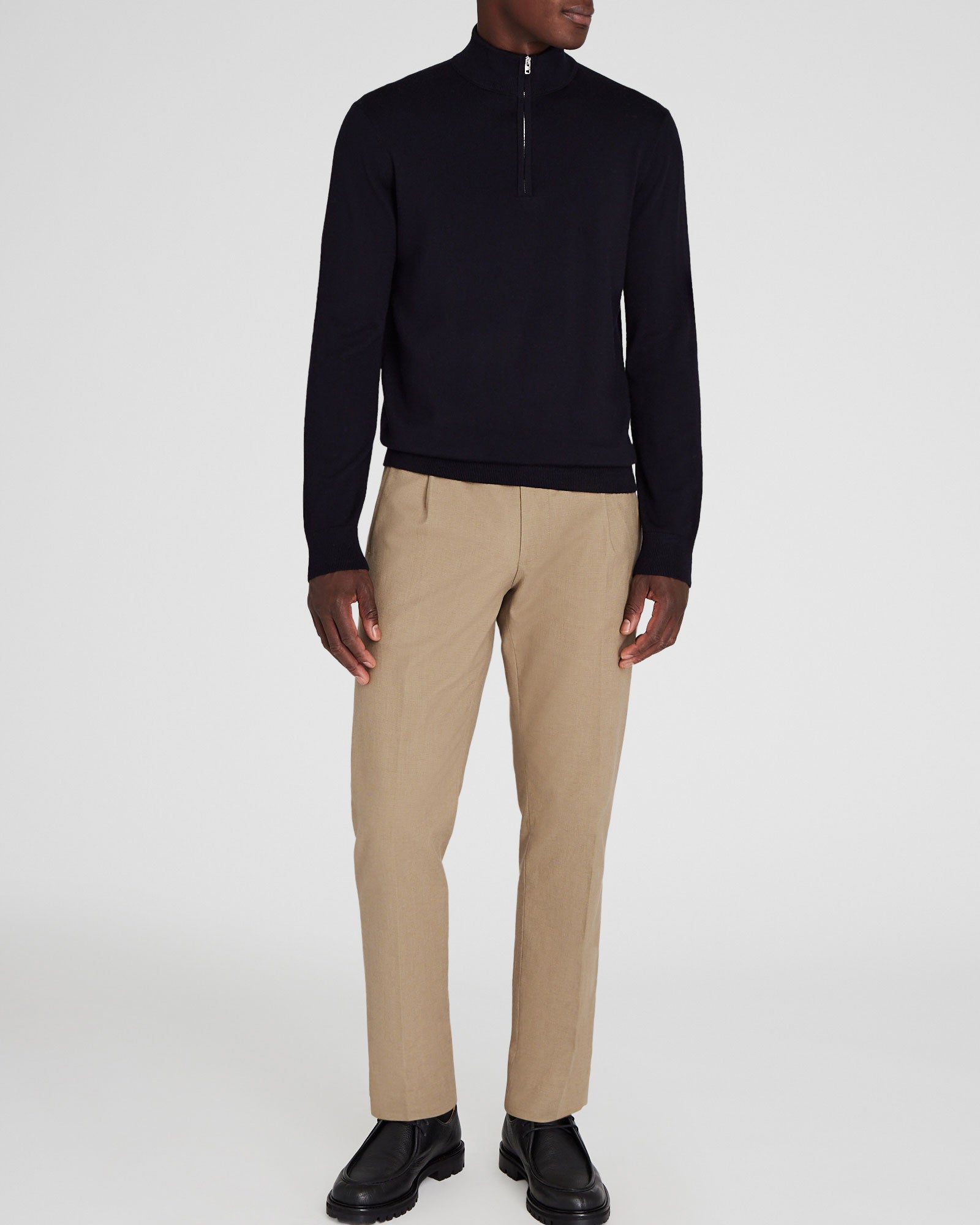 CLUB MONACO - Merino Quarter-Zip Sweater - Navy
