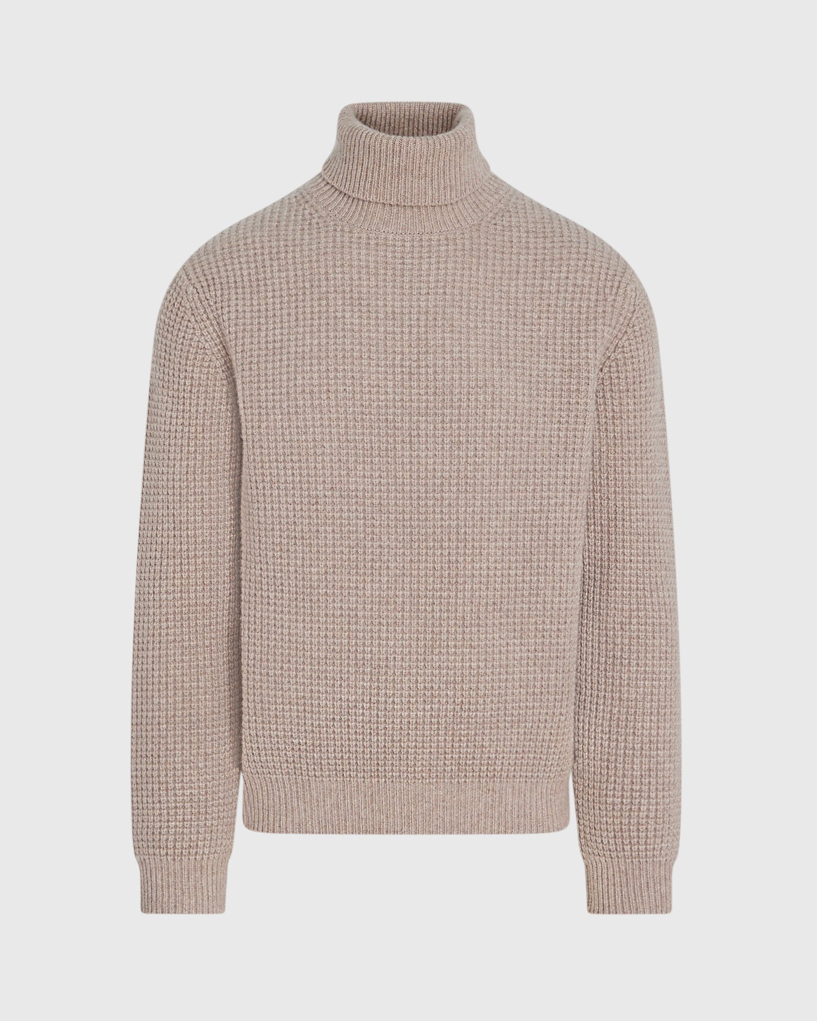 CLUB MONACO - Waffle-Knit Cashmere Turtleneck - Oatmeal Heather