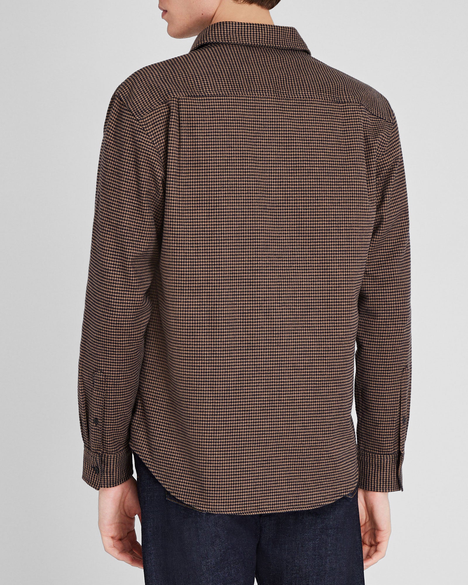CLUB MONACO - Chemise en flanelle pied-de-poule - Mélange De Brun