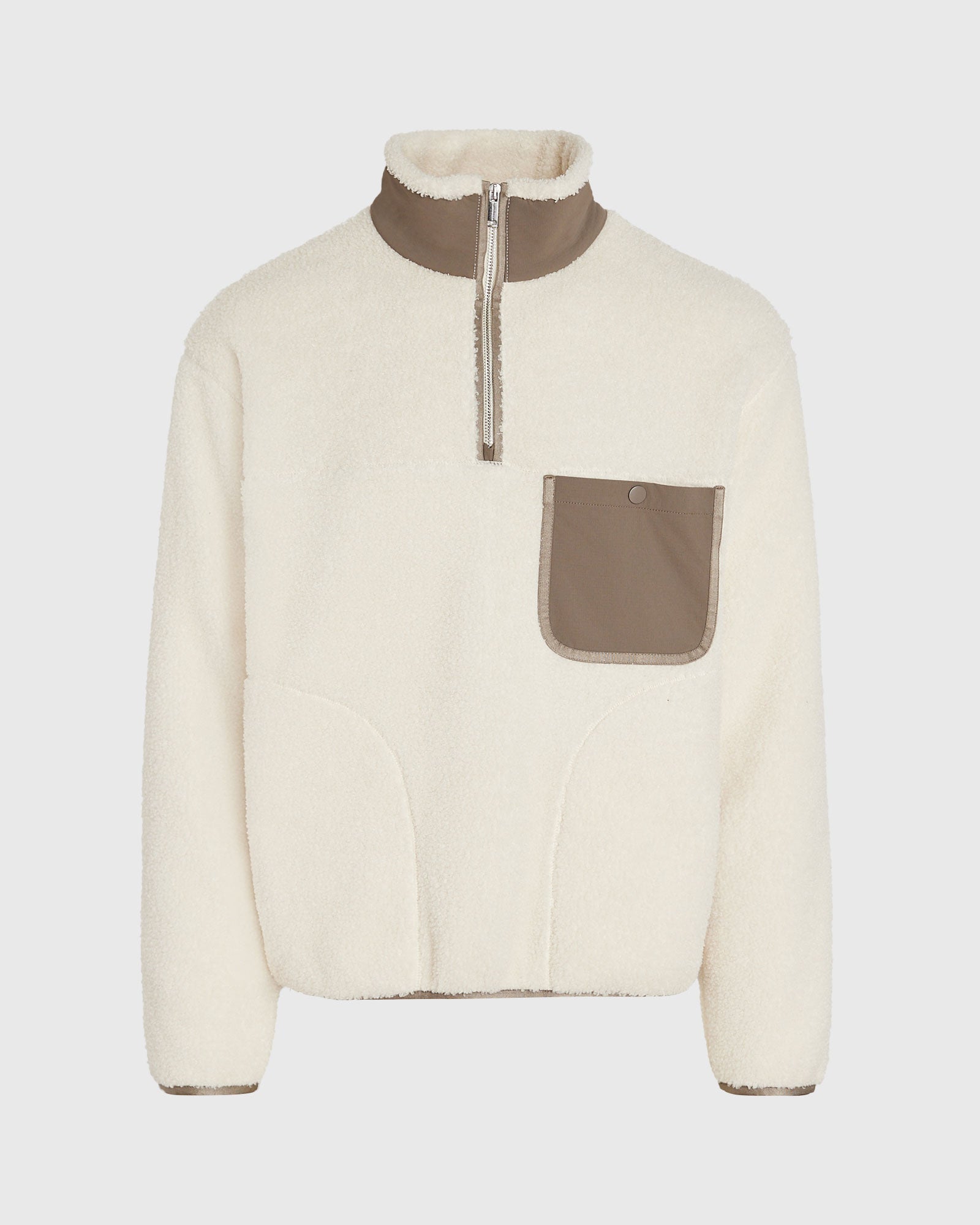 CLUB MONACO - Sherpa Half-Zip - Off White