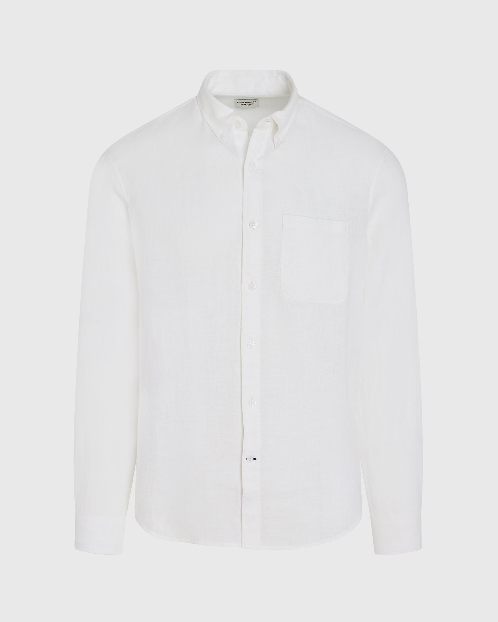 CLUB MONACO - Slim Long-Sleeve Button-Down Linen Shirt - White