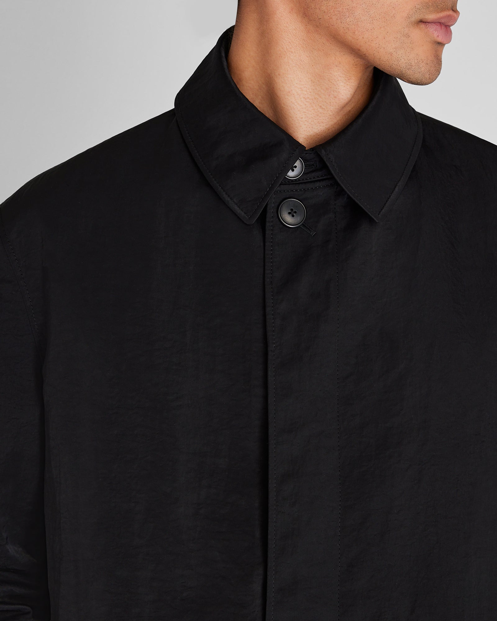 CLUB MONACO - Manteau Mac en nylon froissé - Noir