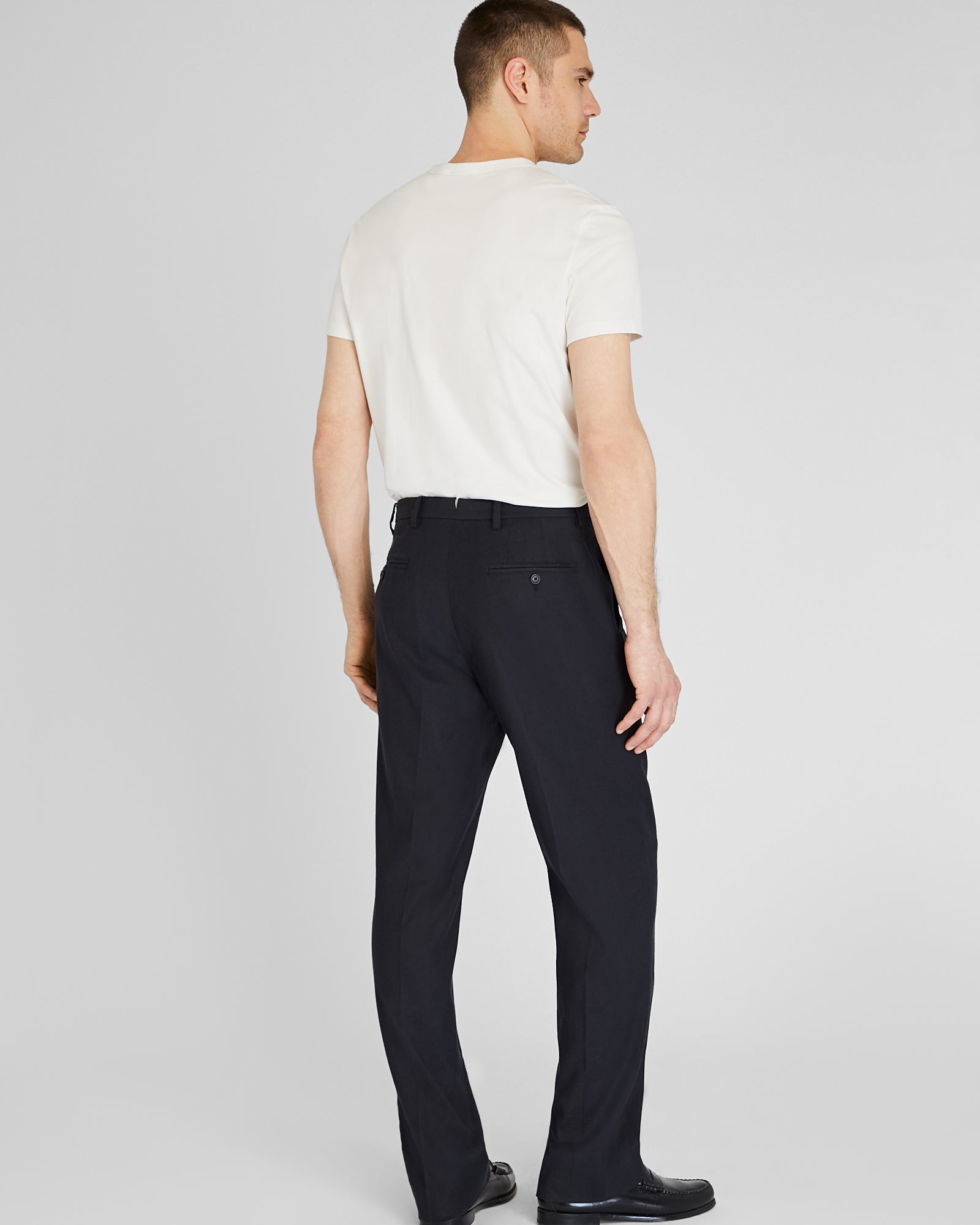 CLUB MONACO - Pantalon de costume en lin à chevrons - Noir