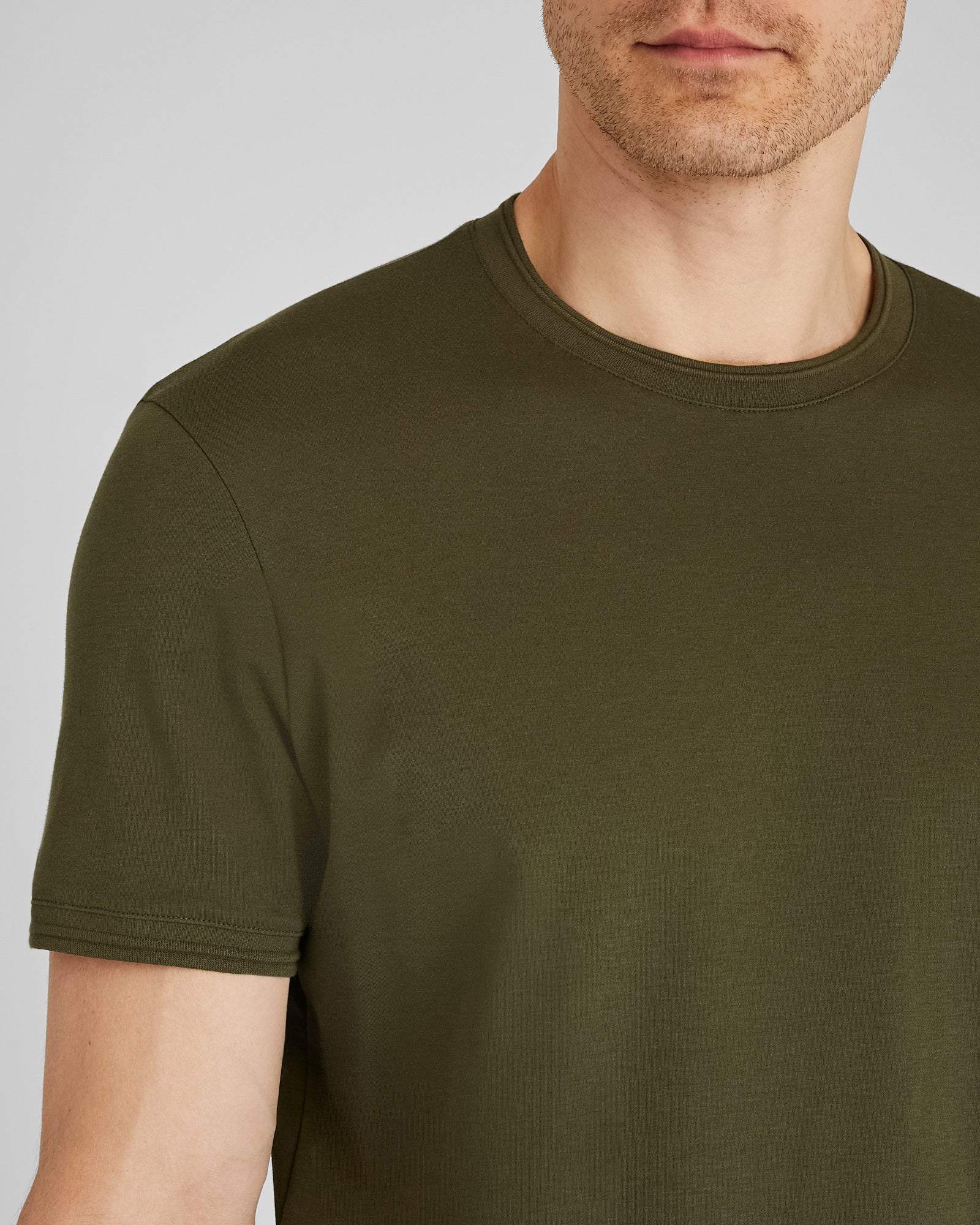 CLUB MONACO - Short-Sleeve Refined Tee - Olive