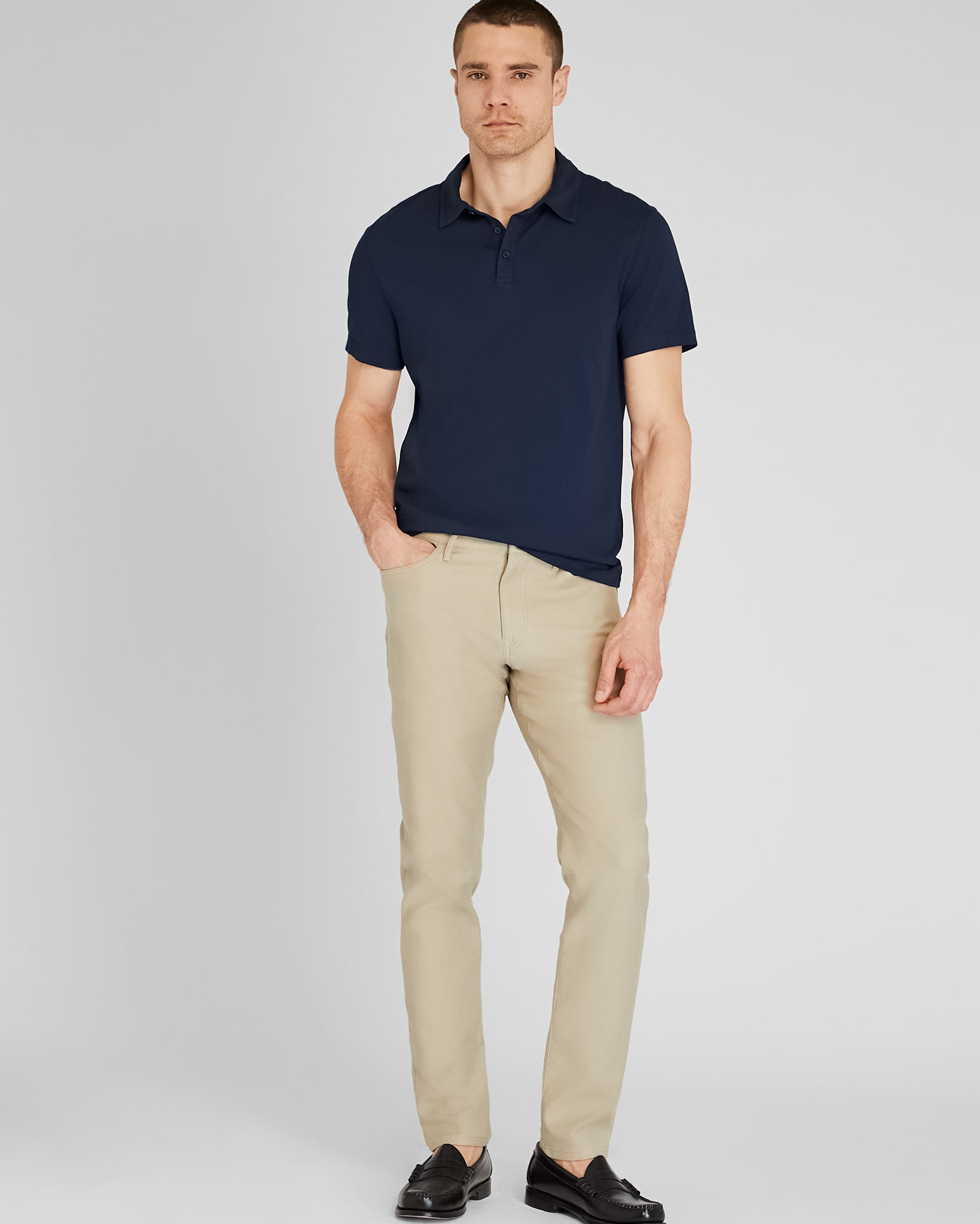 CLUB MONACO - Polo léger délavé - Bleu Marine