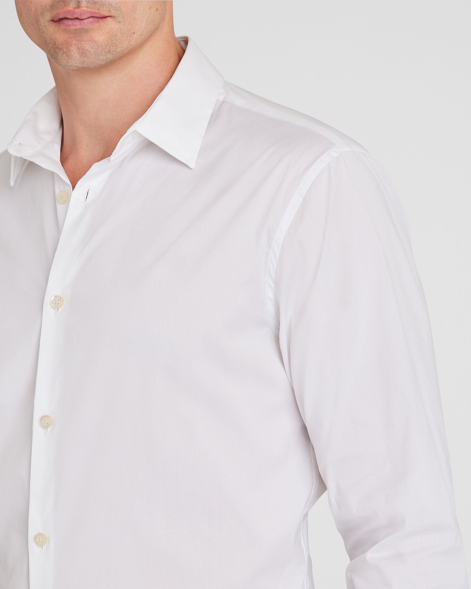 CLUB MONACO - Stretch Poplin Dress Shirt - White