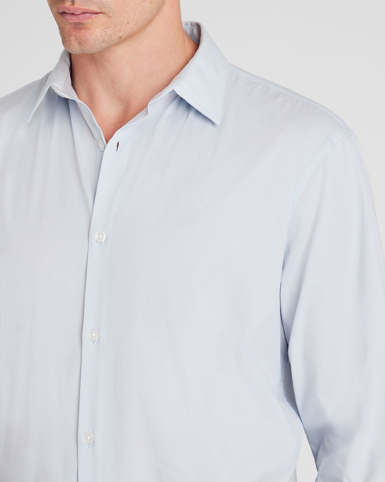 CLUB MONACO - Stretch Poplin Dress Shirt - Blue