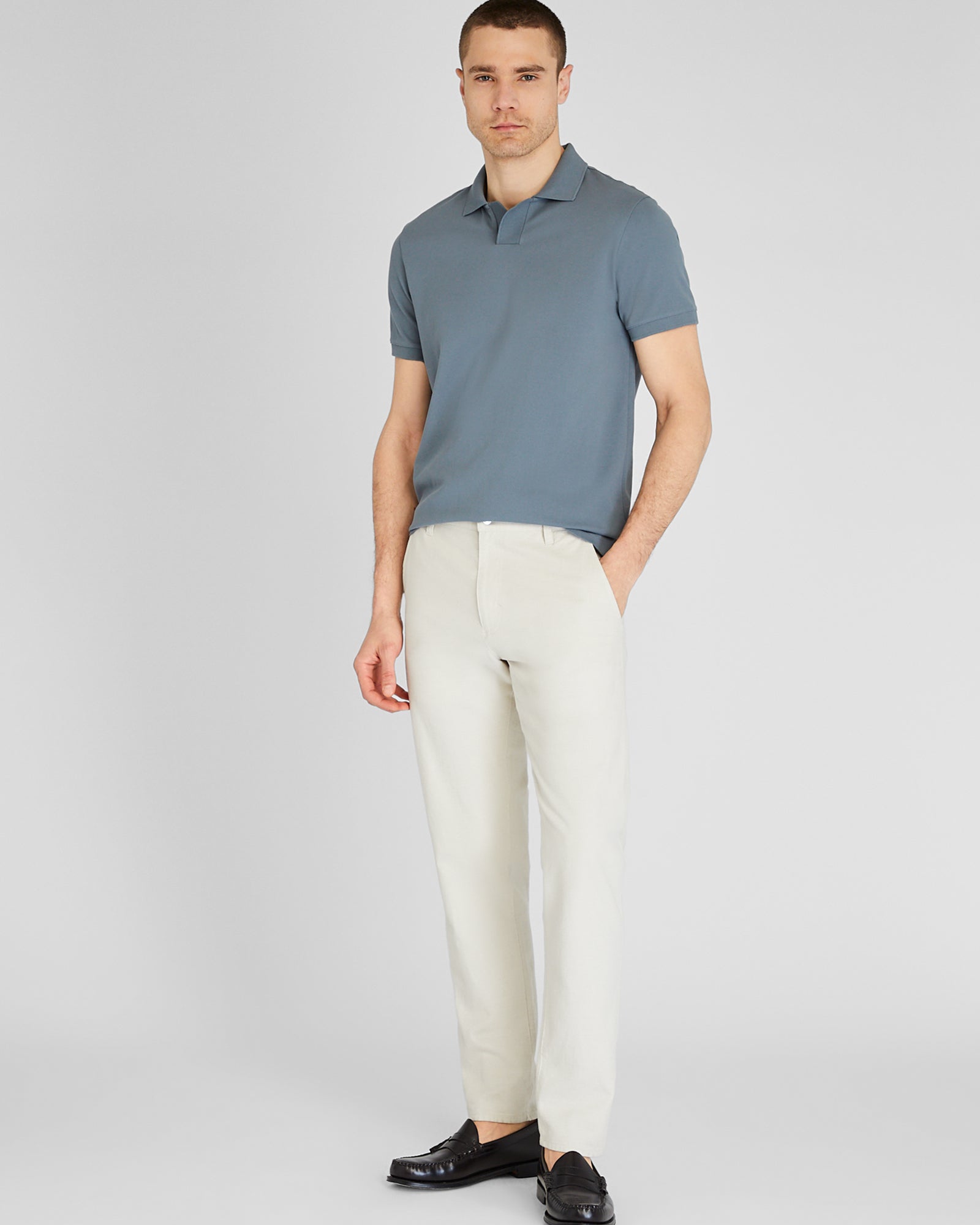 CLUB MONACO - Johnny Collar Polo - Sea Glass