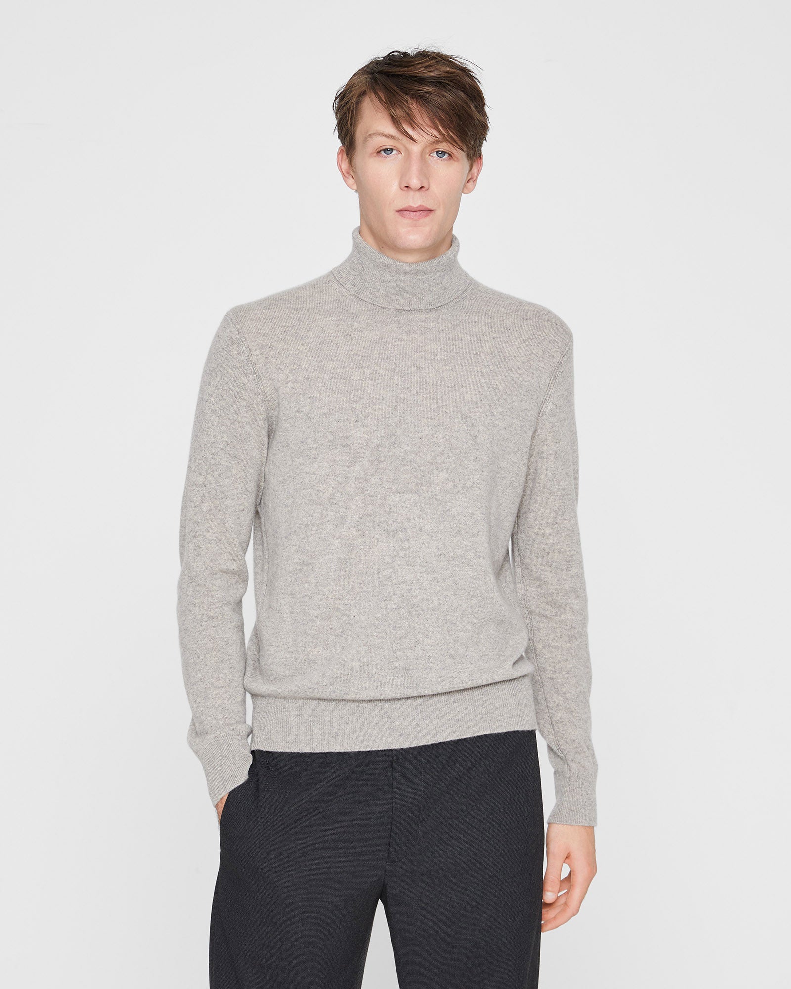CLUB MONACO - Cashmere Turtleneck - Light Grey Mix