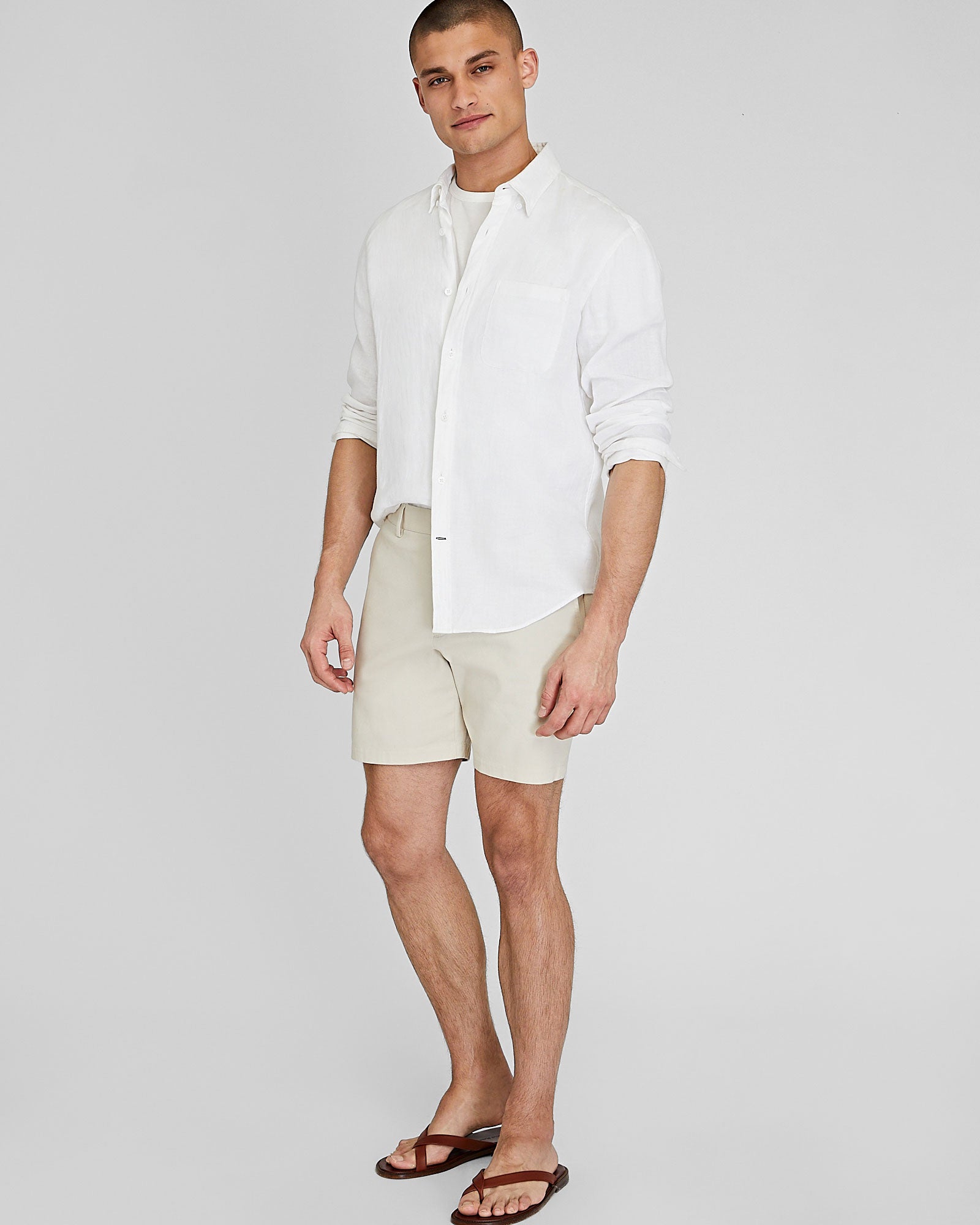 CLUB MONACO - Baxter Texture 7" Short - Heather Grey