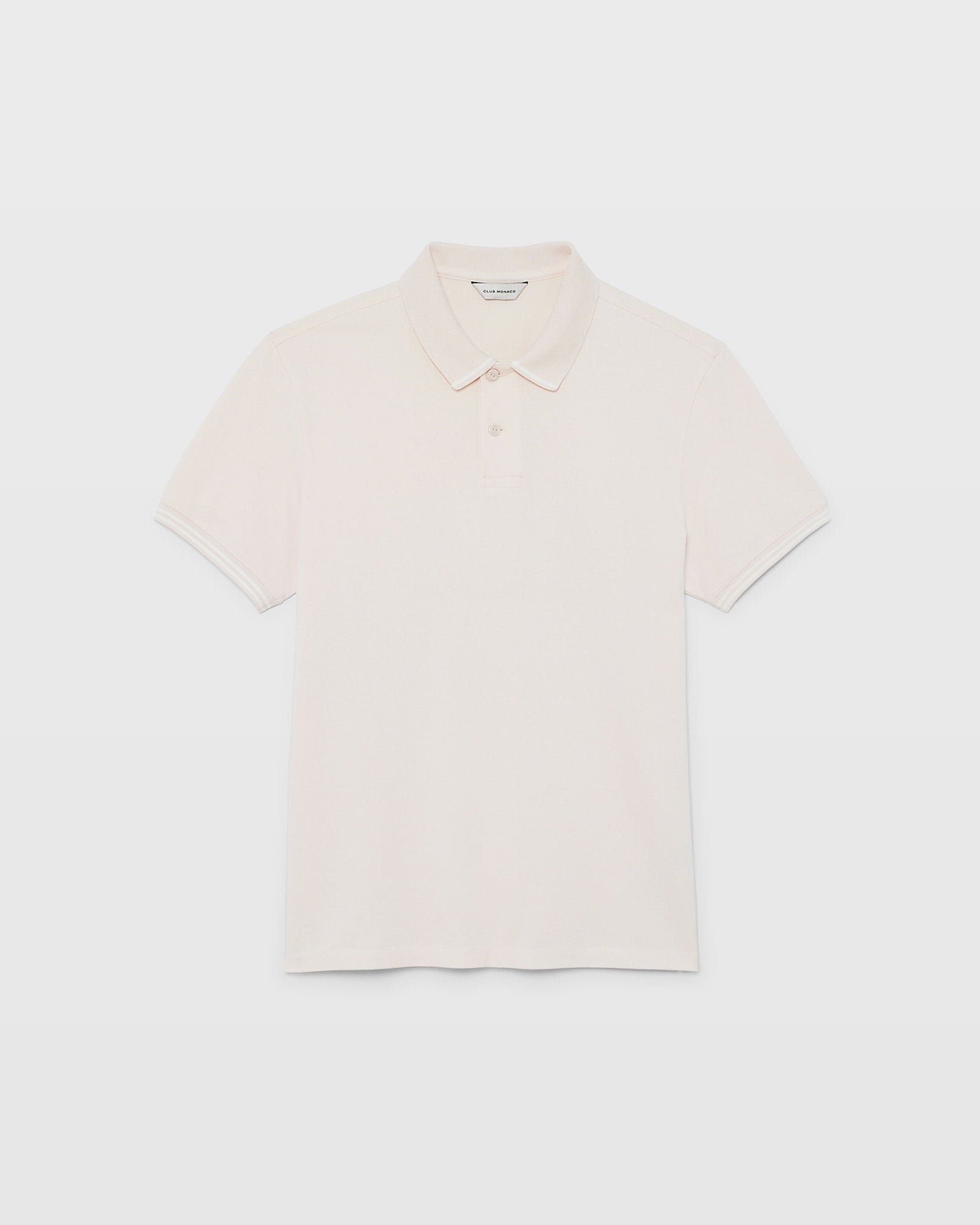 CLUB MONACO - Polo à col à lisières contrastées - Rose clair