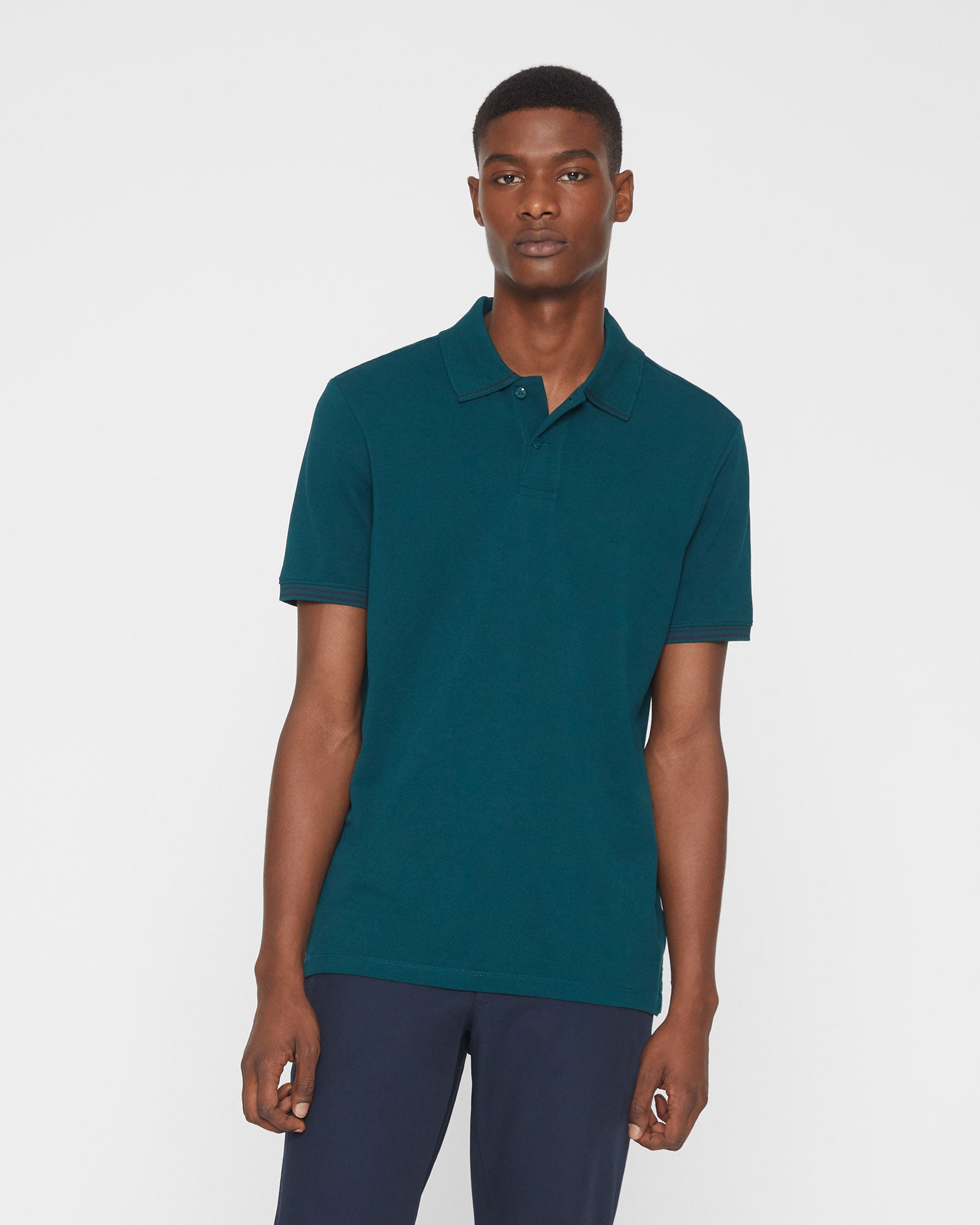 CLUB MONACO - Tipped Collar Polo - Teal