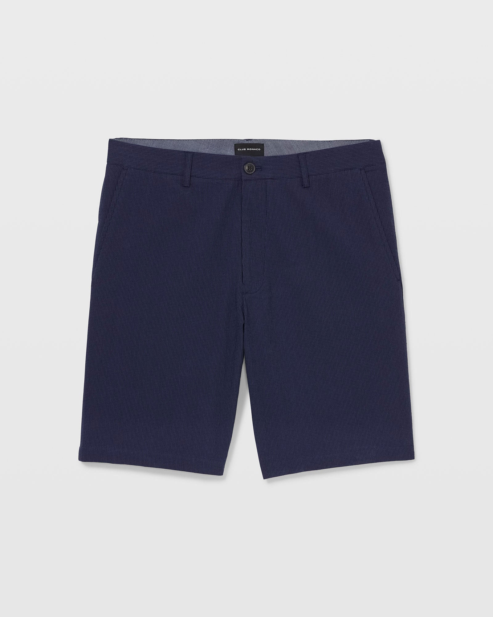 CLUB MONACO - Maddox Seersucker 9" Short - Navy