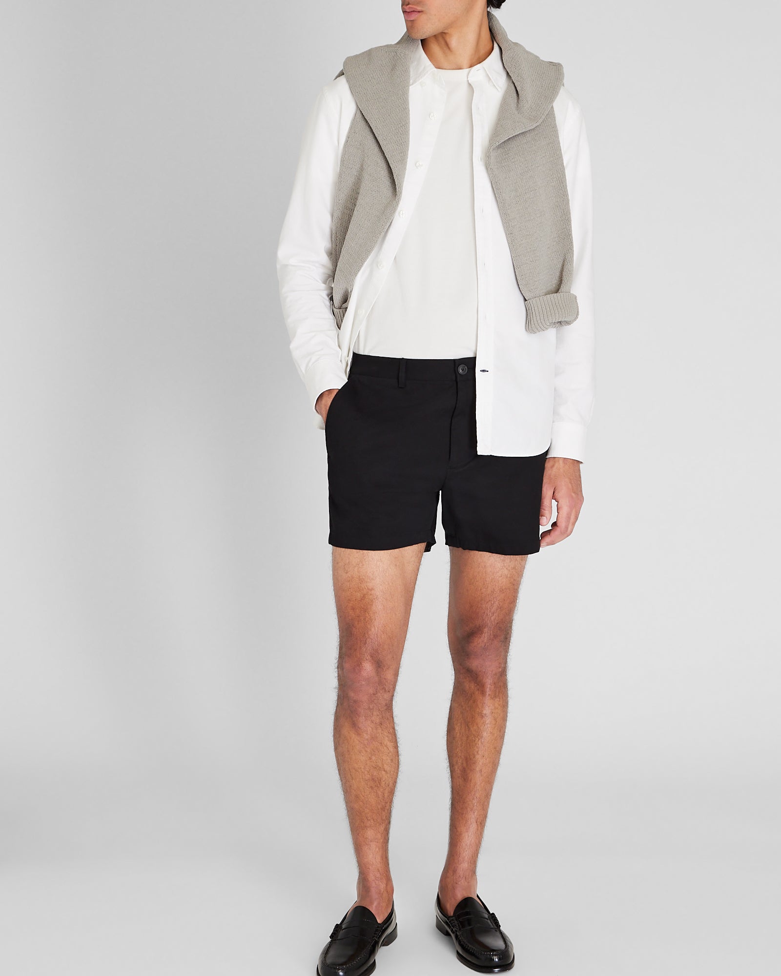 CLUB MONACO - Short texturé Jax 13 cm (5 po) - Blanc