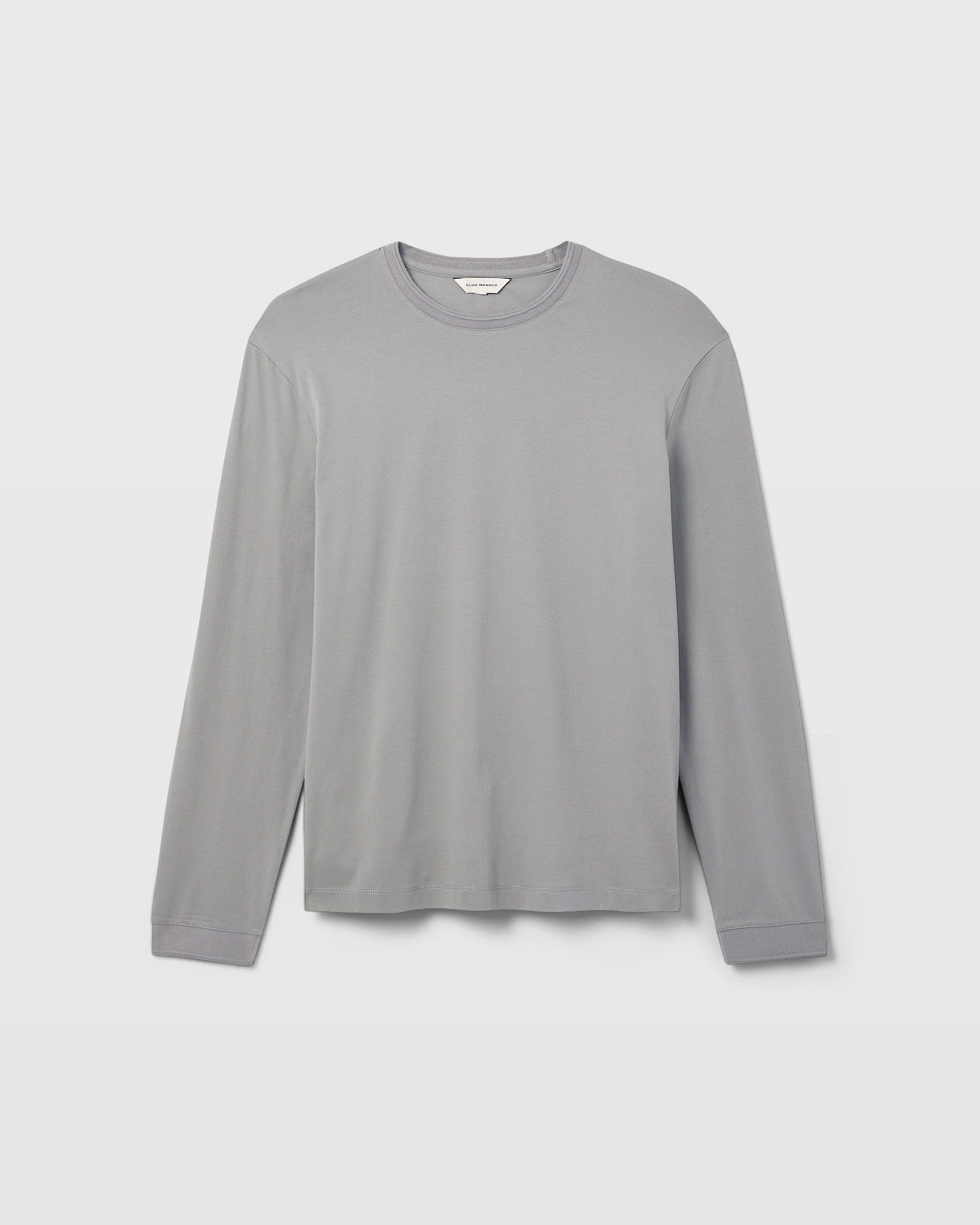 CLUB MONACO - Long-Sleeve Refined Crew Tee - Grey