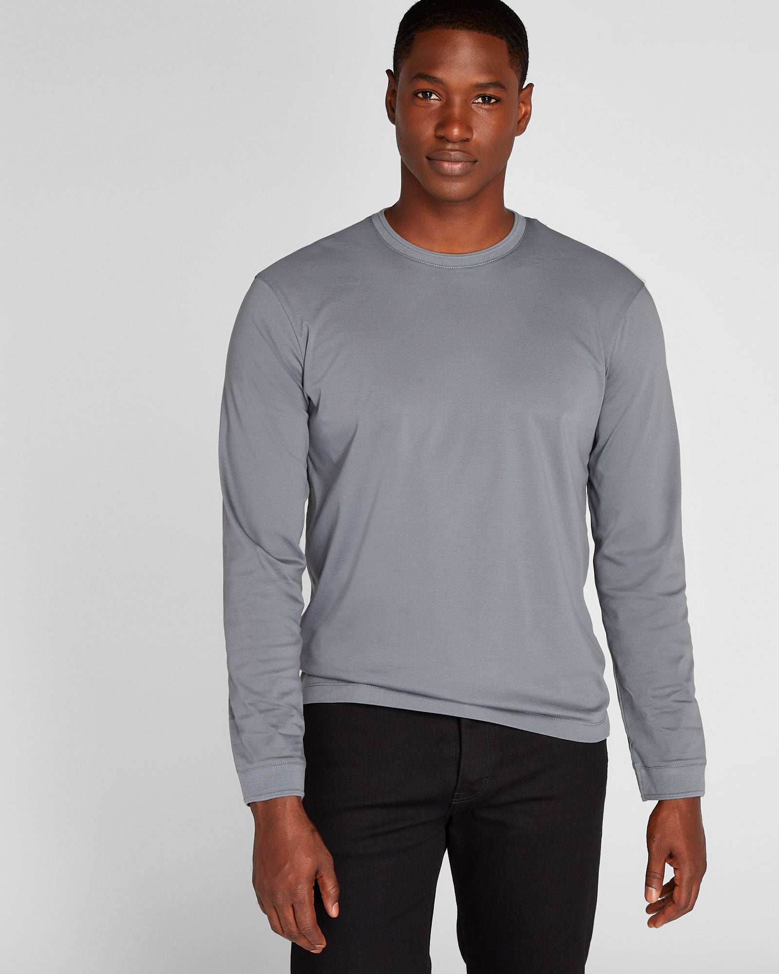 CLUB MONACO - Long-Sleeve Refined Crew Tee - Dusk