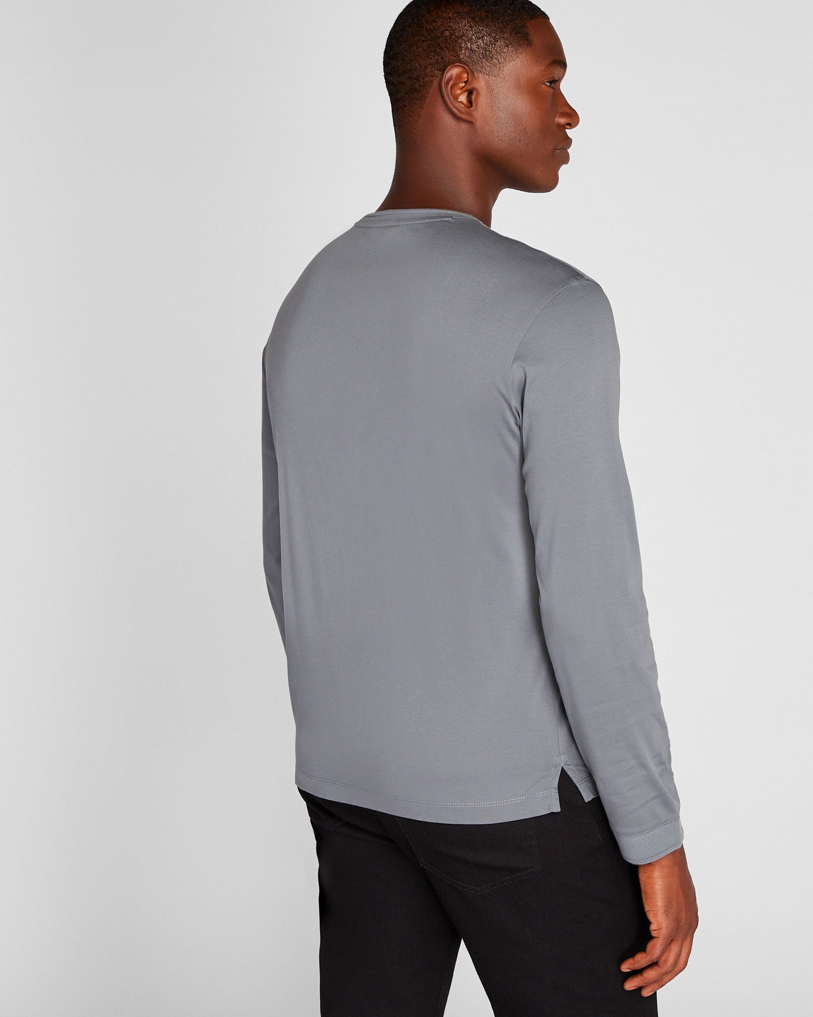CLUB MONACO - Long-Sleeve Refined Crew Tee - Dusk