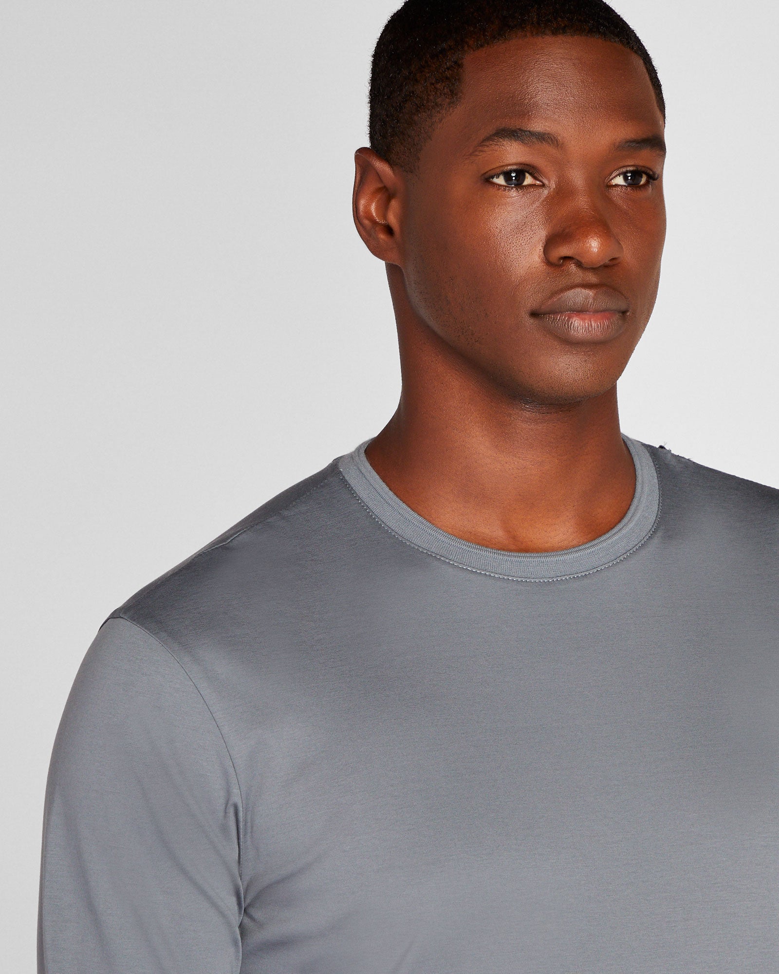 CLUB MONACO - Long-Sleeve Refined Crew Tee - Dusk