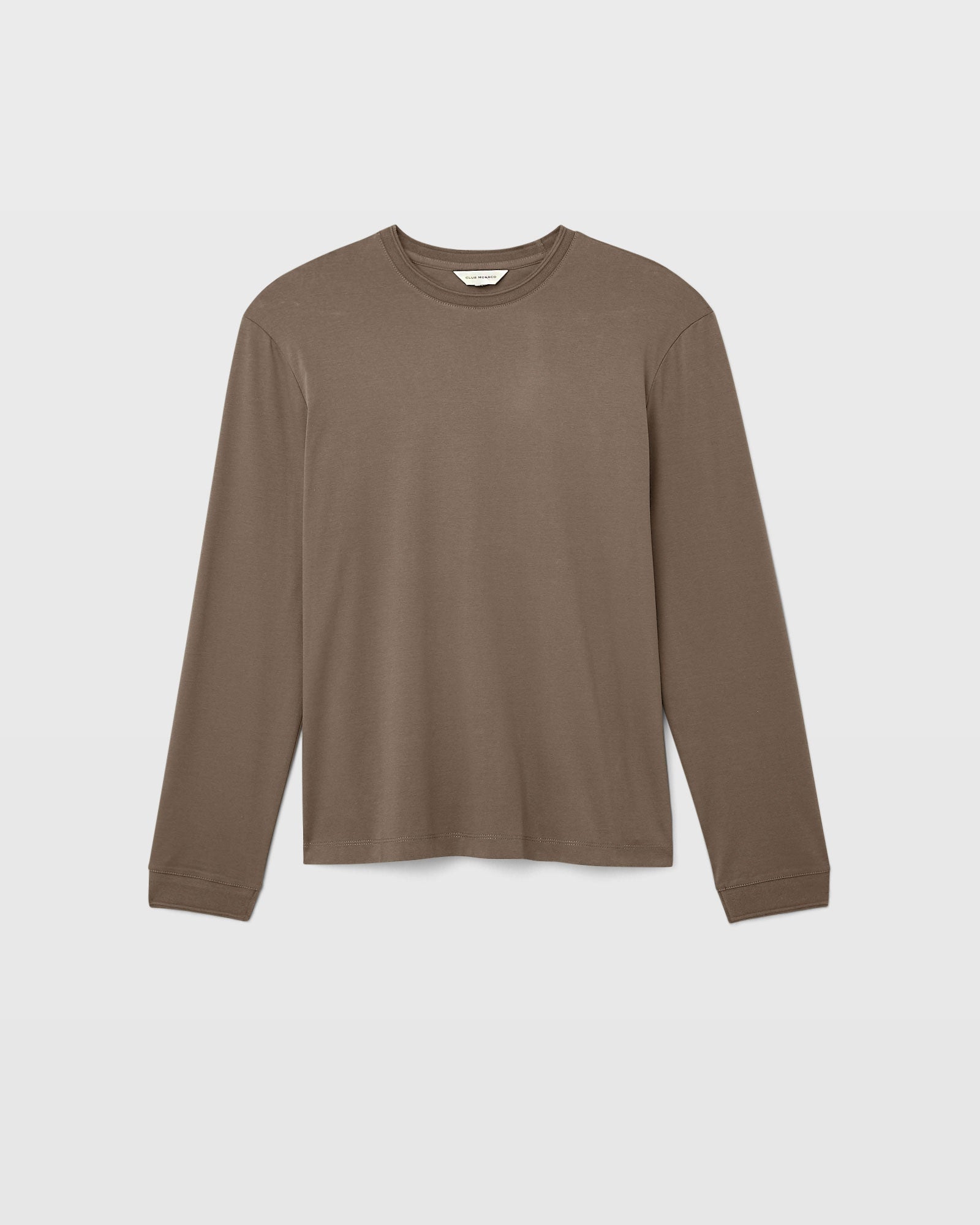CLUB MONACO - Long-Sleeve Refined Crew Tee - Dark Olive