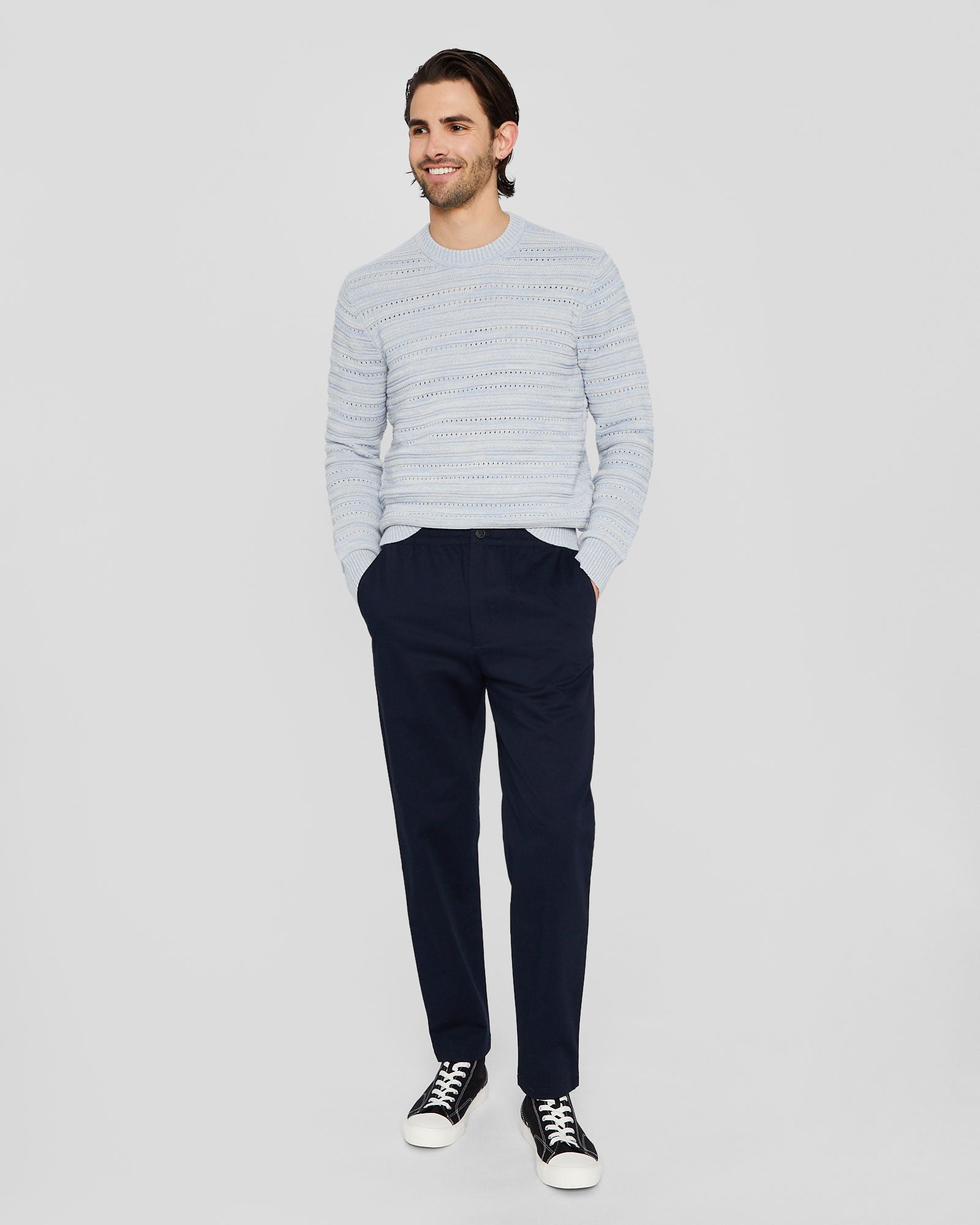 CLUB MONACO - Chinos élastiques - Marine