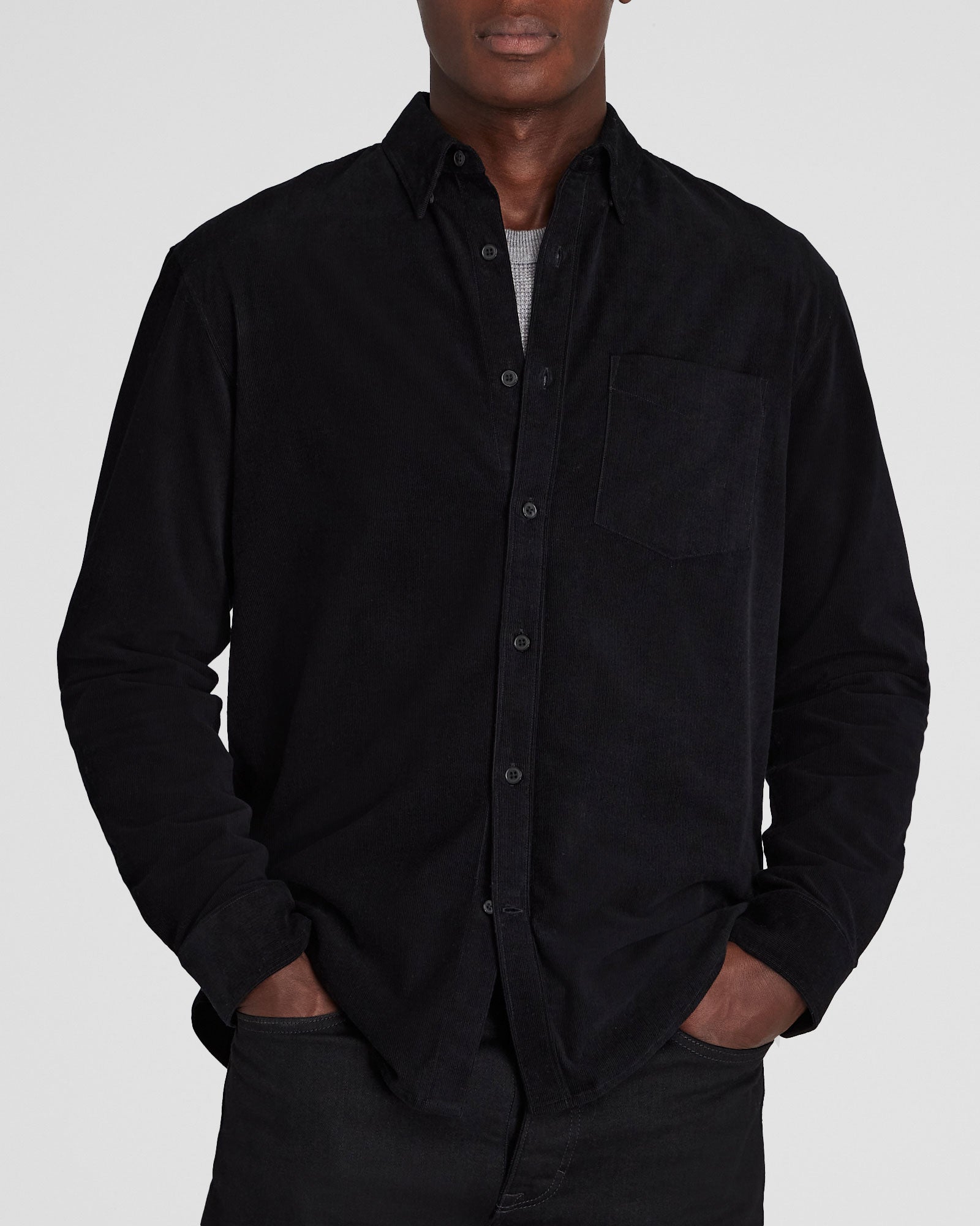 CLUB MONACO - Chemise en velours côtelé - Noir