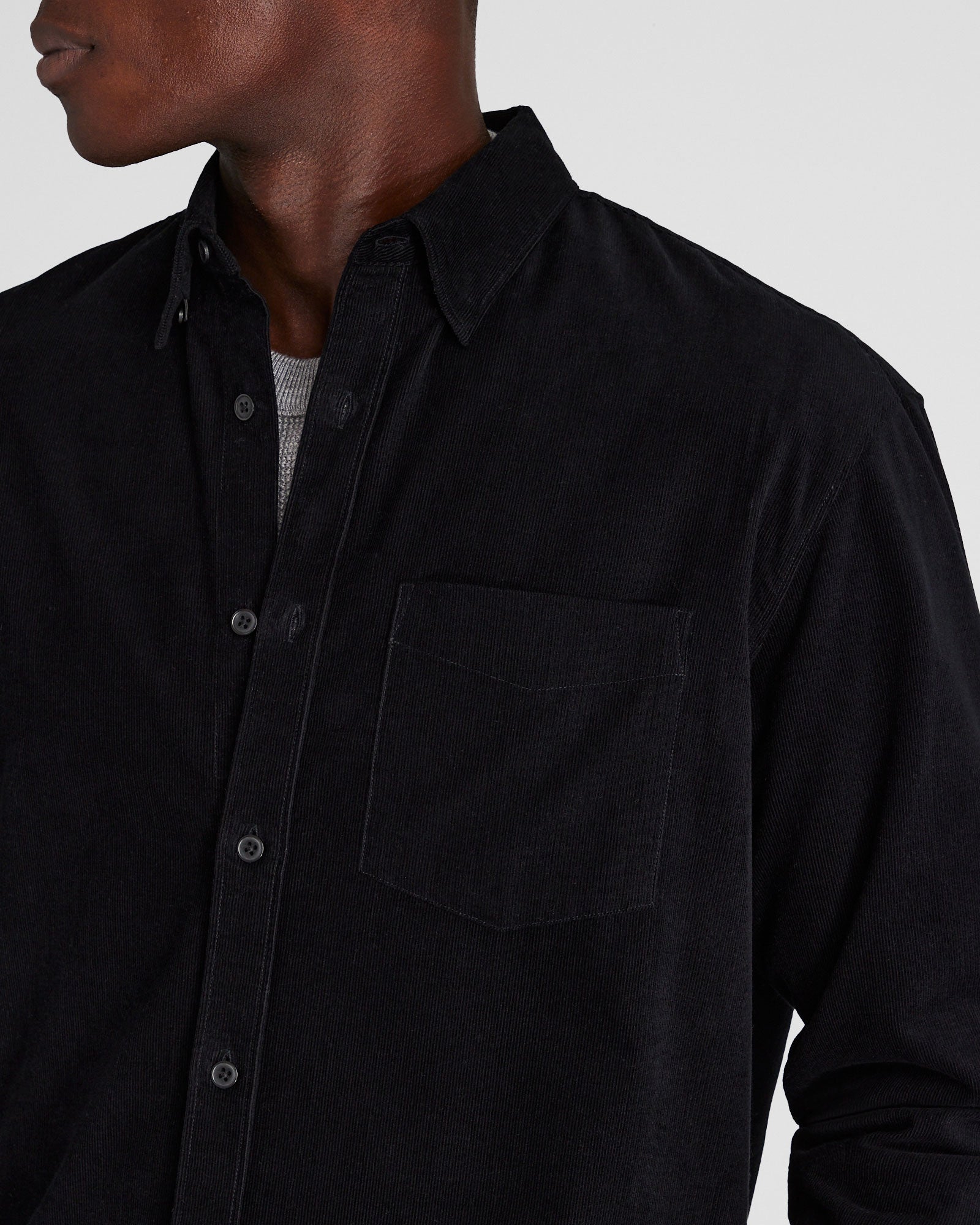 CLUB MONACO - Chemise en velours côtelé - Noir