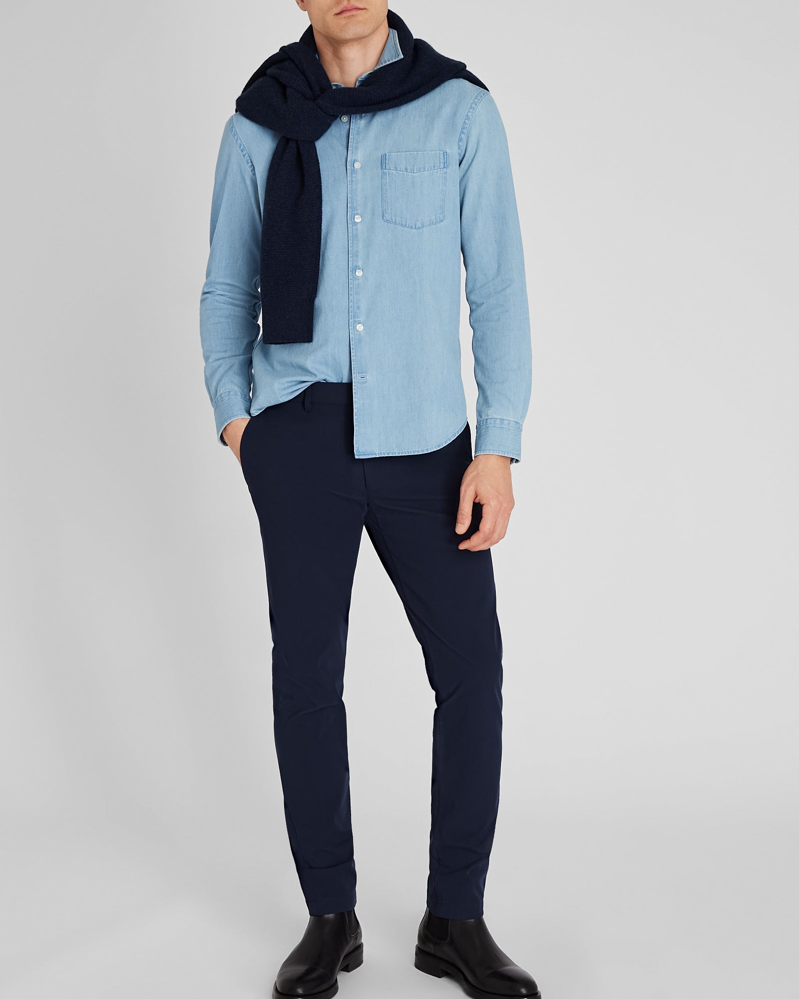 CLUB MONACO - Pantalon technique Connor - Blanc Cassé