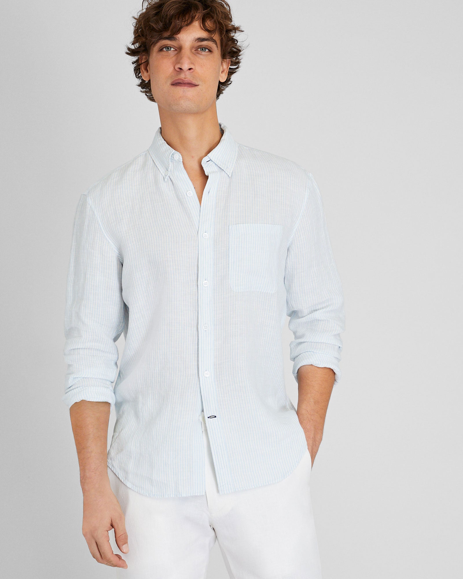 CLUB MONACO - Chemise à rayures à manches longues - Multi