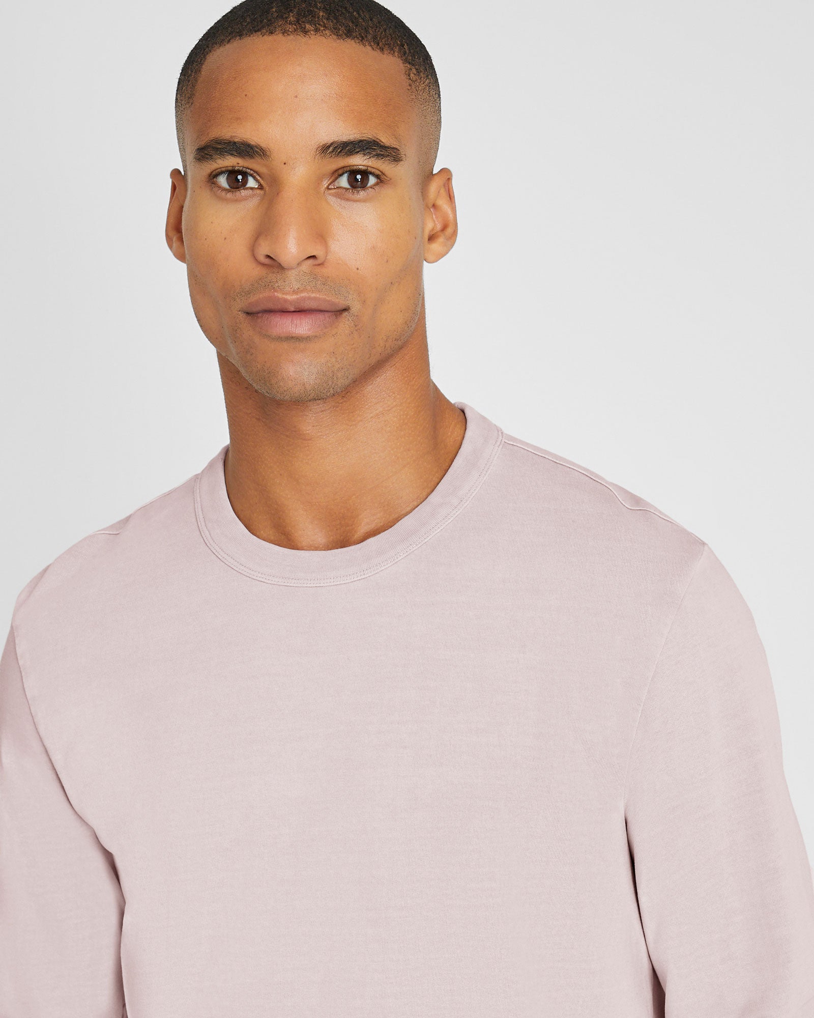 CLUB MONACO - Chandail en molleton ras du cou - Gris Clair