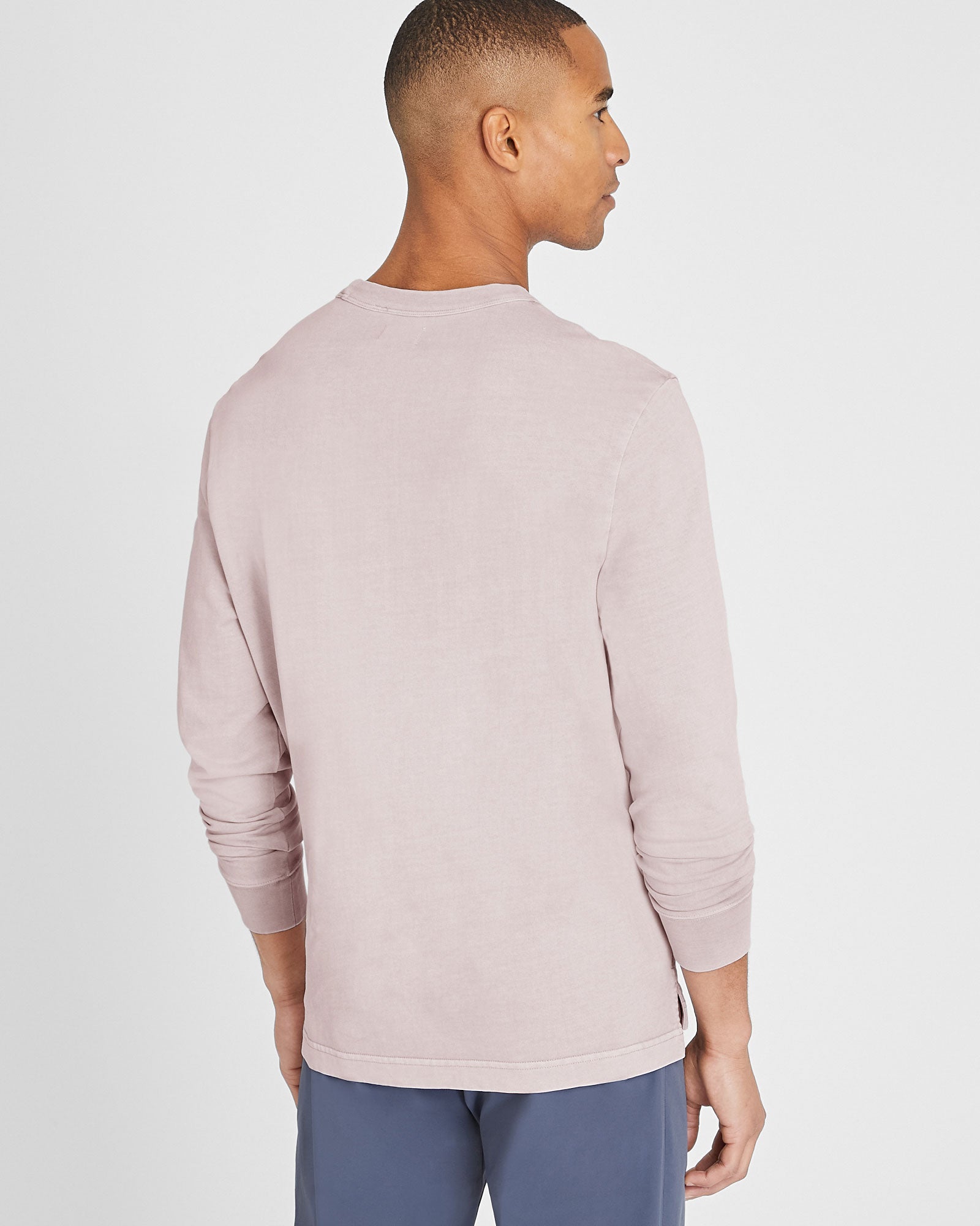CLUB MONACO - Chandail en molleton ras du cou - Gris Clair