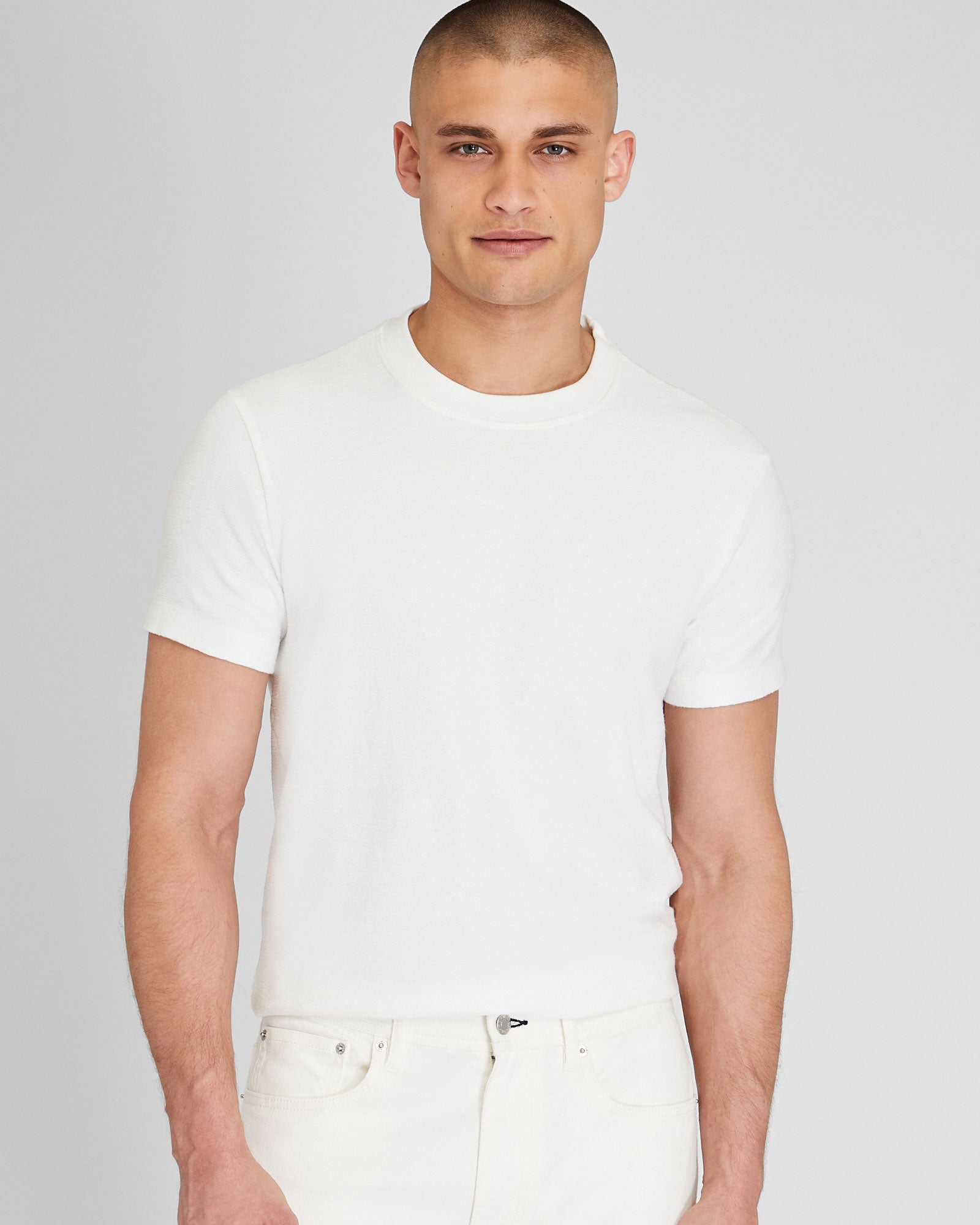 CLUB MONACO - Terry Texture Tee - White