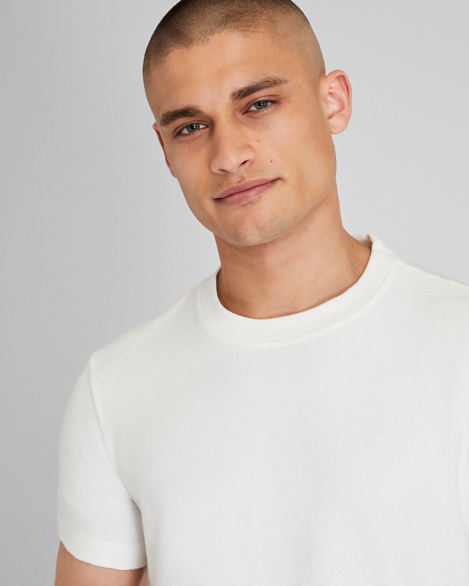CLUB MONACO - Terry Texture Tee - White