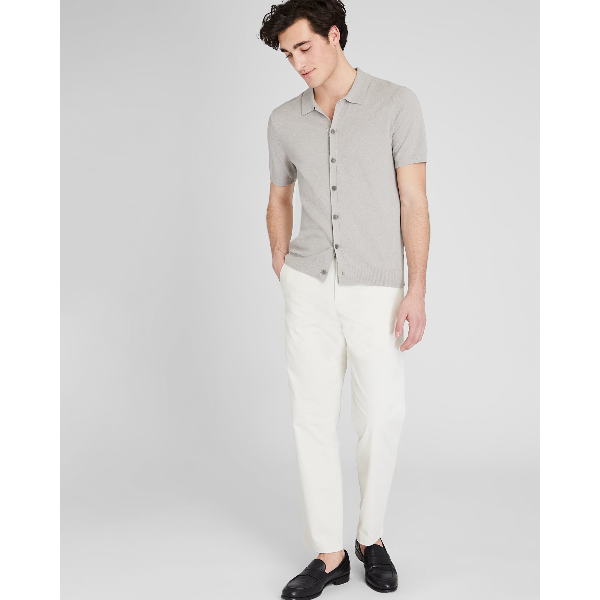 CLUB MONACO - Chemise en micro bouclé - Rose