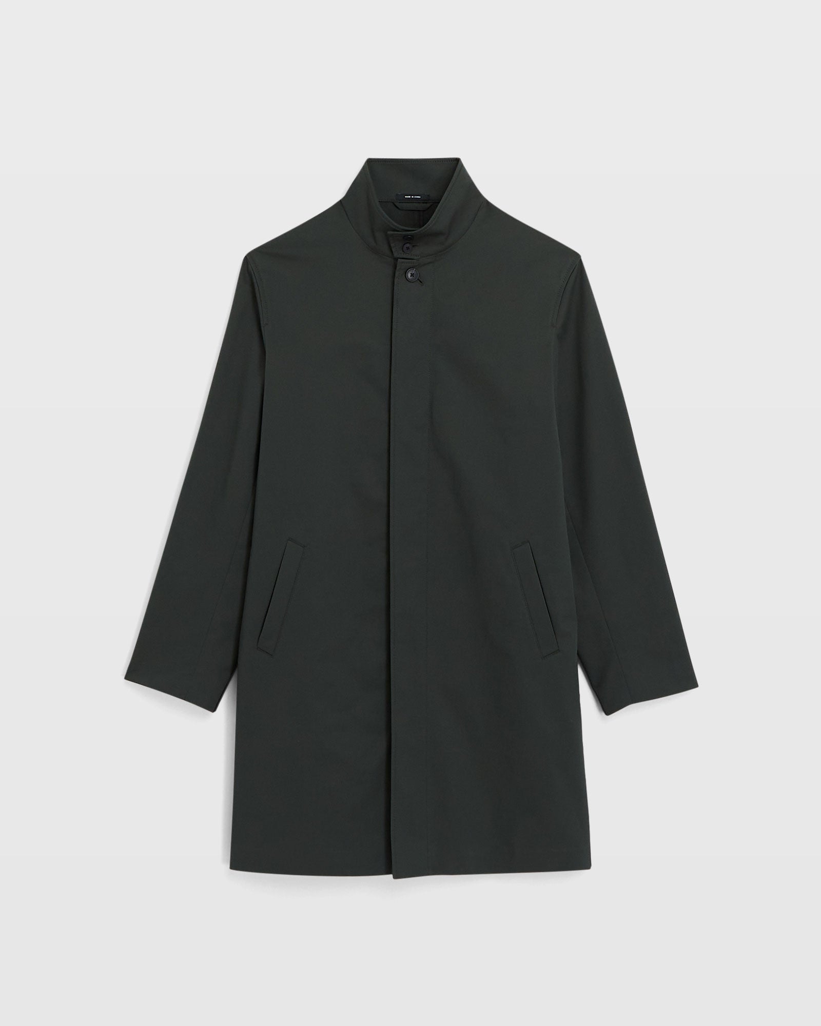 CLUB MONACO - Funnel Neck Mac Coat - Gunmetal Black