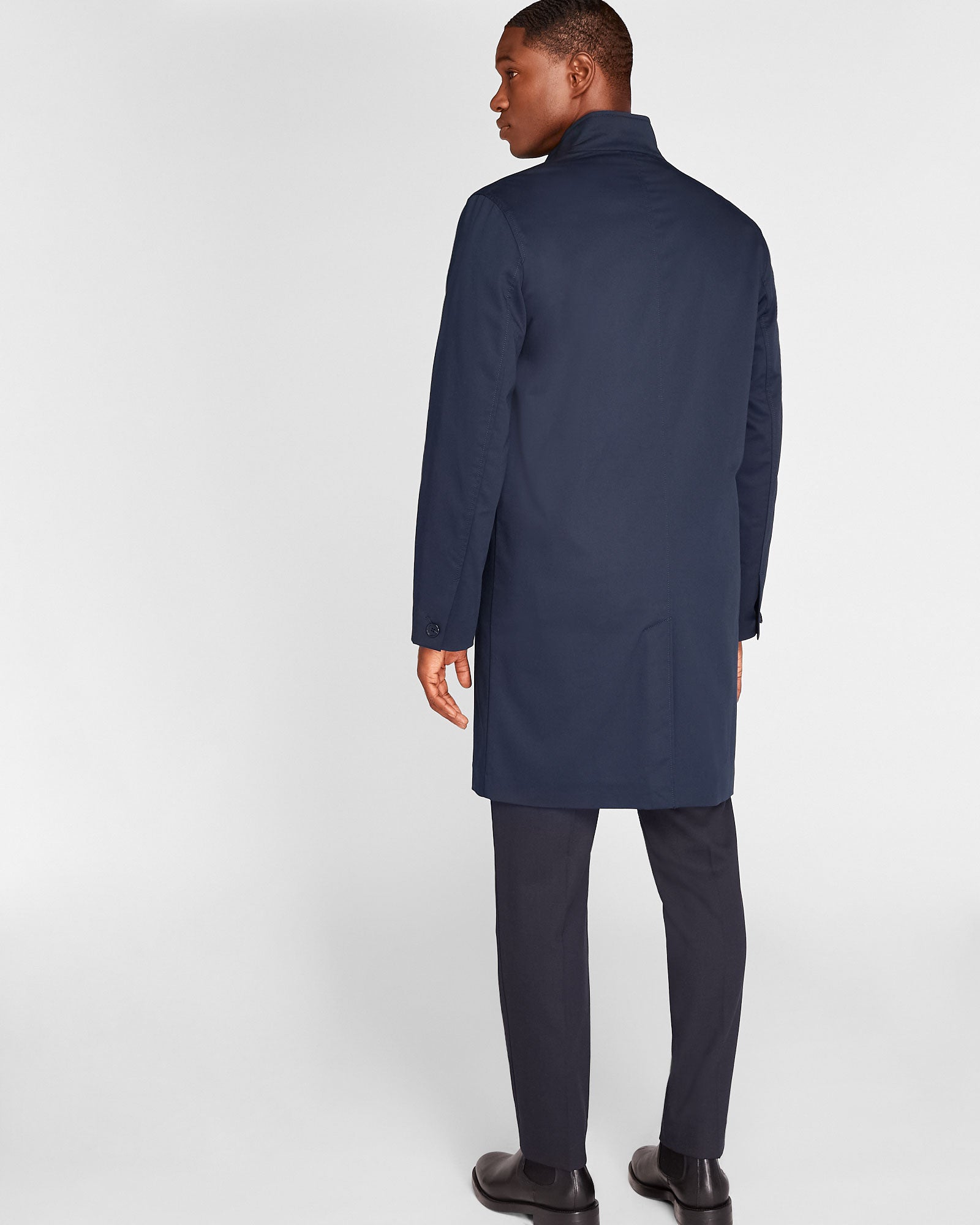 CLUB MONACO - Funnel Neck Mac Coat - Navy