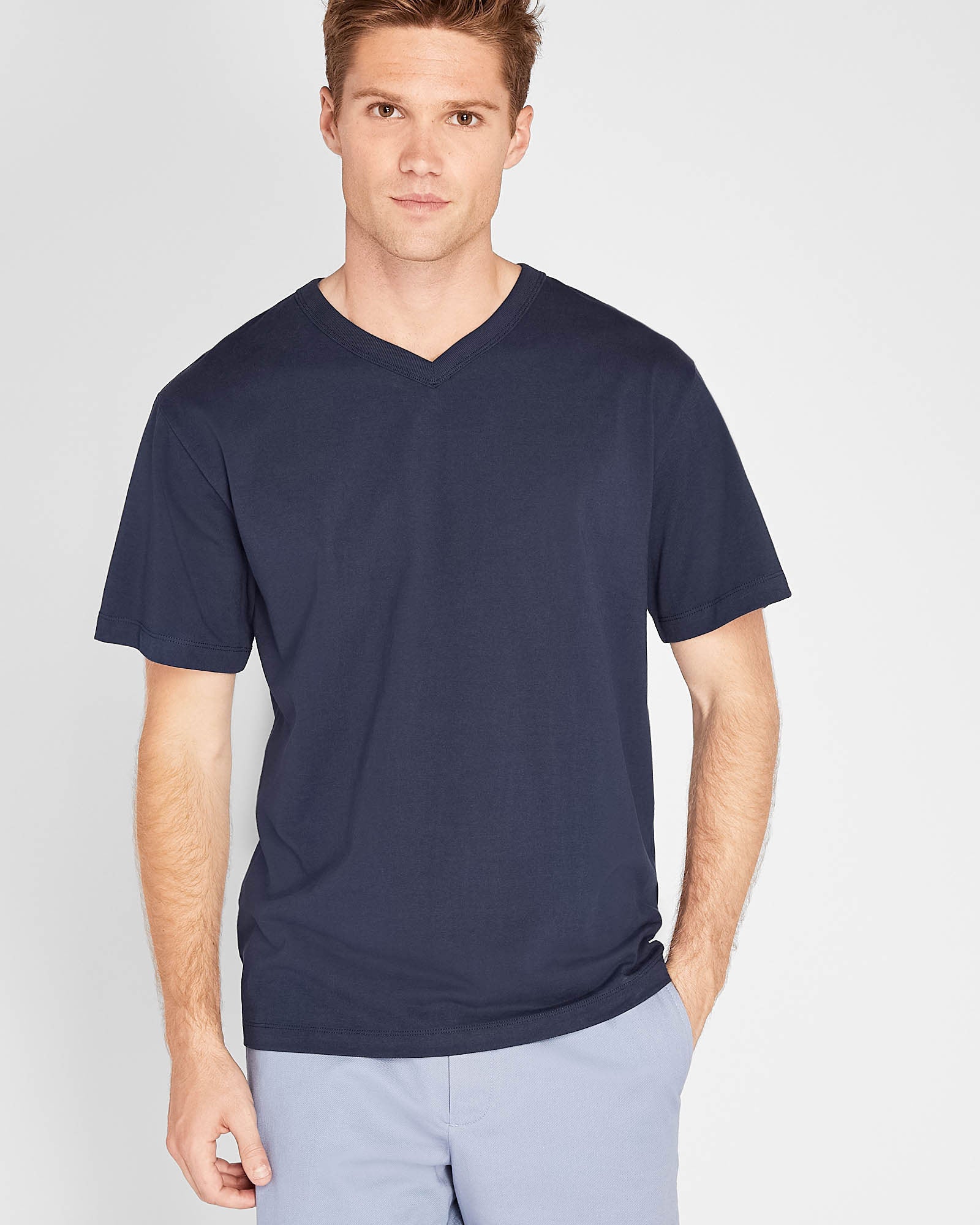 CLUB MONACO - T-shirt décontracté à col en V - Marine