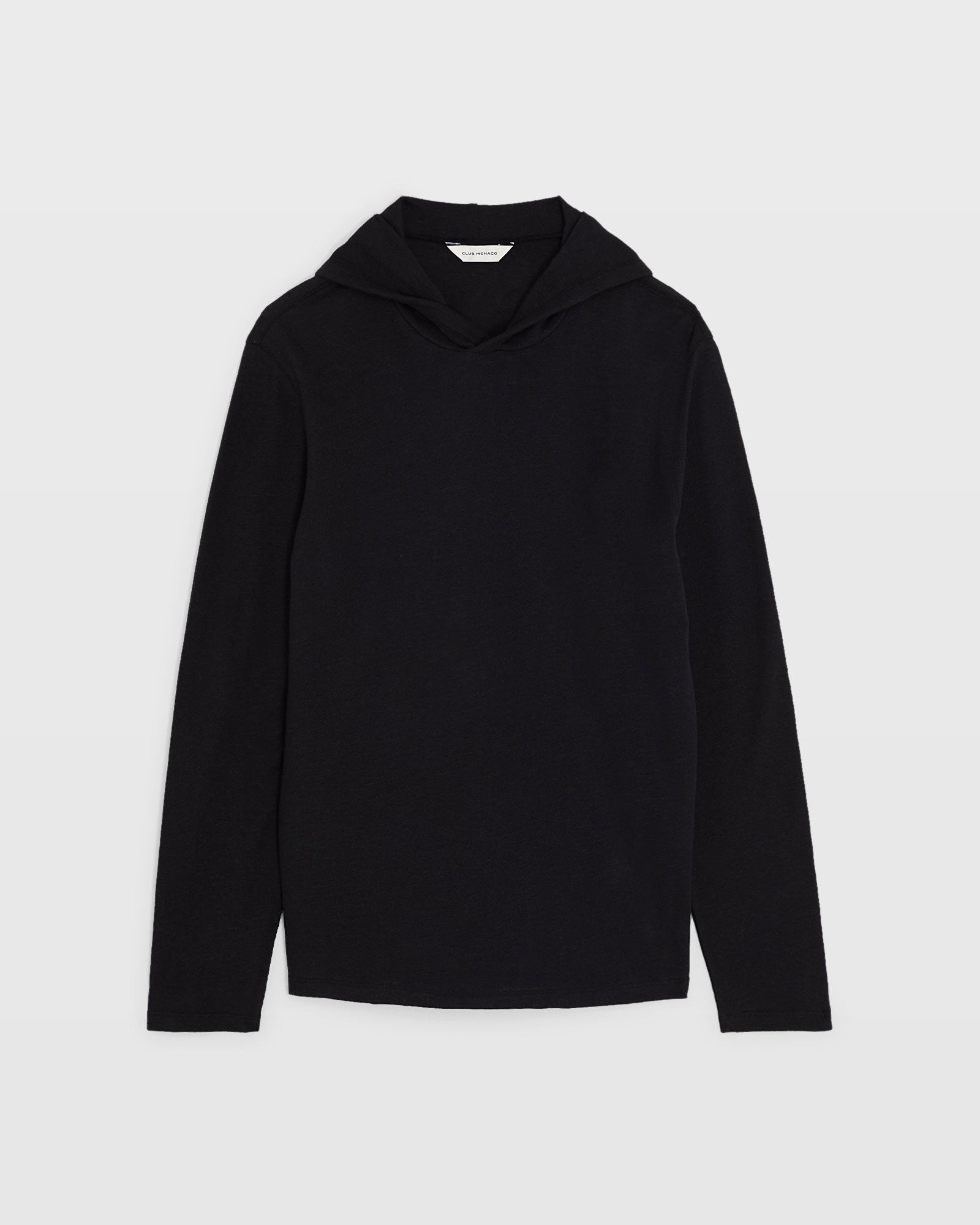 CLUB MONACO - Linen-Cotton Piqué Hoodie - Black