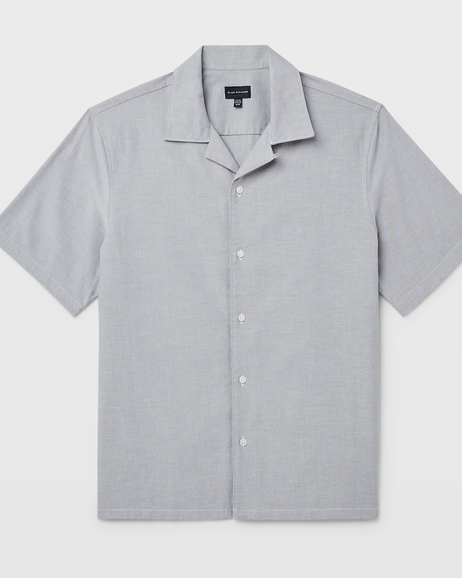 CLUB MONACO - Chemise Oxford à manches courtes - Gris
