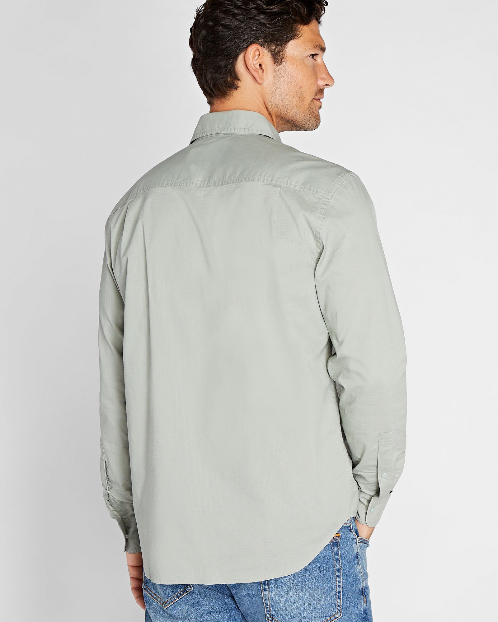 CLUB MONACO - Soft Ripstop Long-Sleeve Shirt - Green