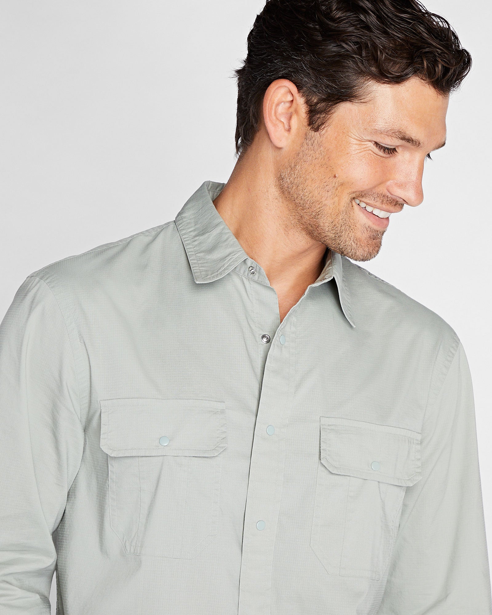 CLUB MONACO - Soft Ripstop Long-Sleeve Shirt - Green