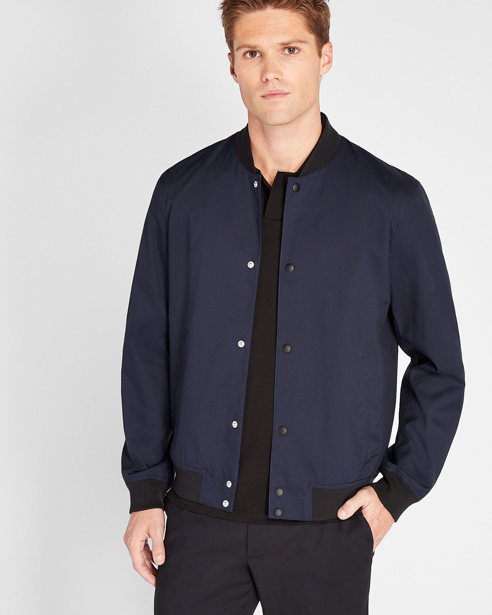CLUB MONACO - Refined Bomber Jacket - Navy