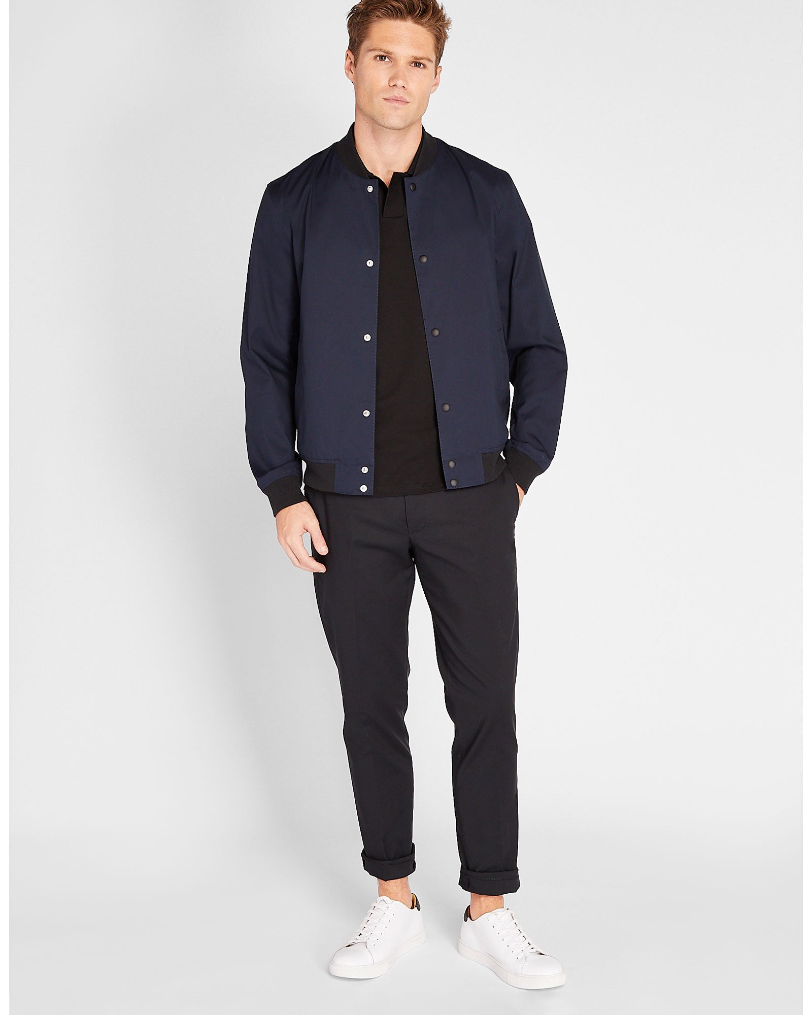 CLUB MONACO - Refined Bomber Jacket - Navy