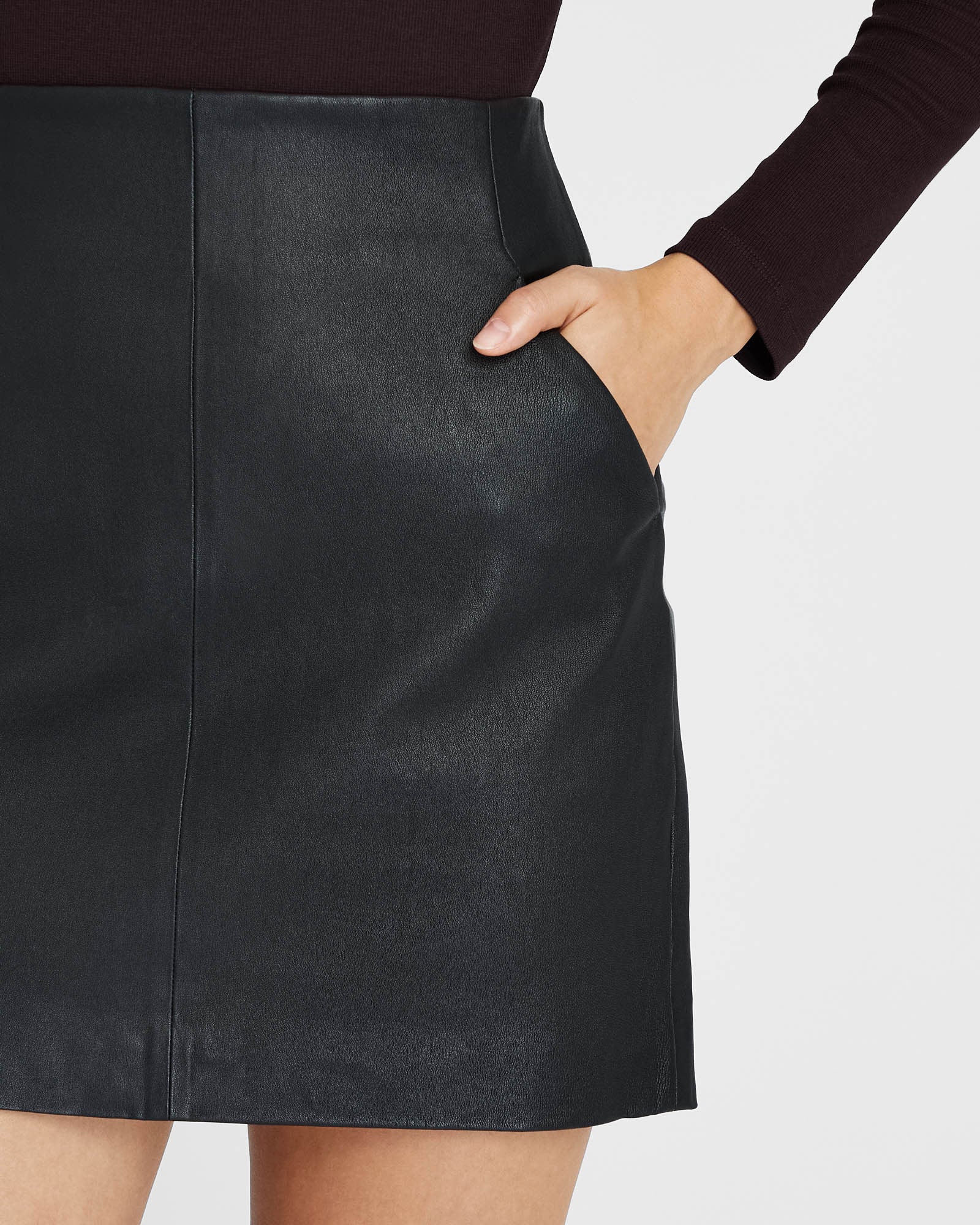 CLUB MONACO - Leather Mini Skirt - Black