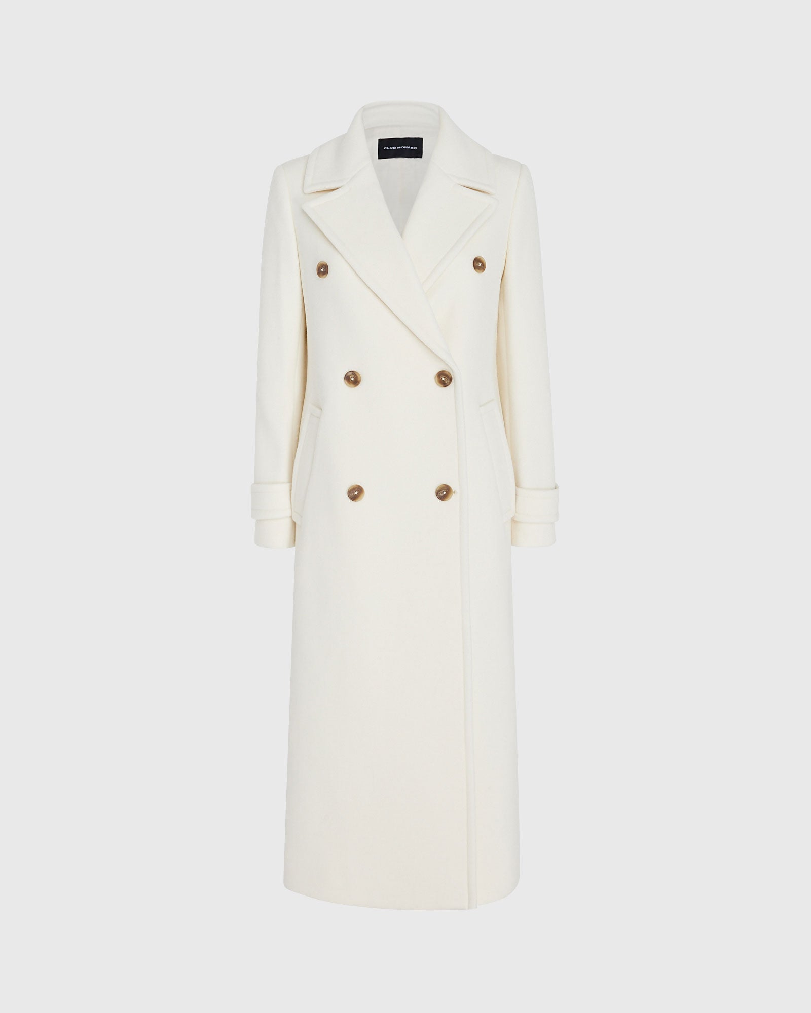 CLUB MONACO - Wool Double-Breasted Coat - Blanc De Blanc