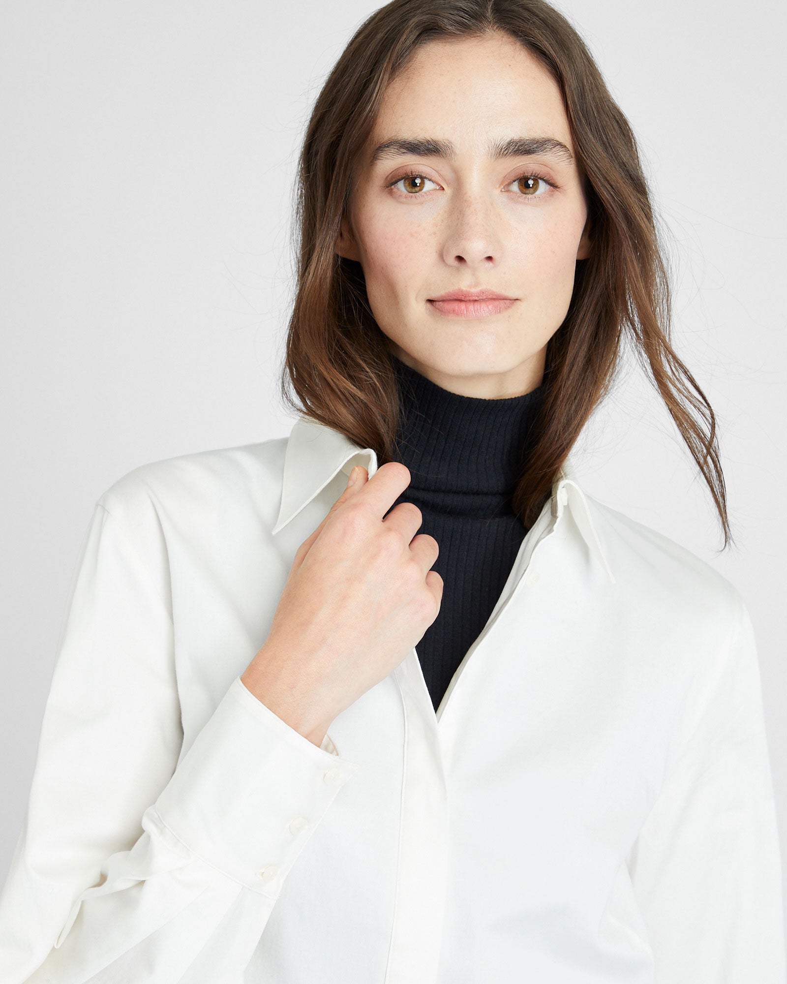CLUB MONACO - Cropped Cotton Button Down Shirt - White