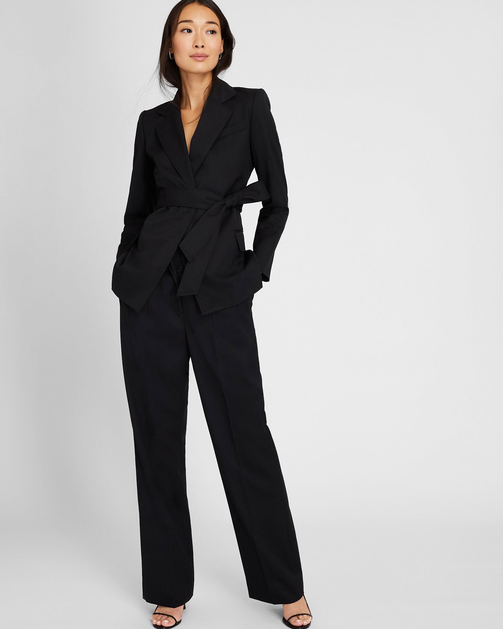 CLUB MONACO - Tie Waist Blazer - Black